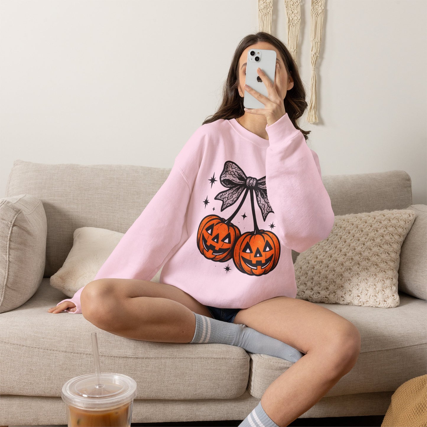 Halloween Pumpkin Pair Crewneck Sweatshirt