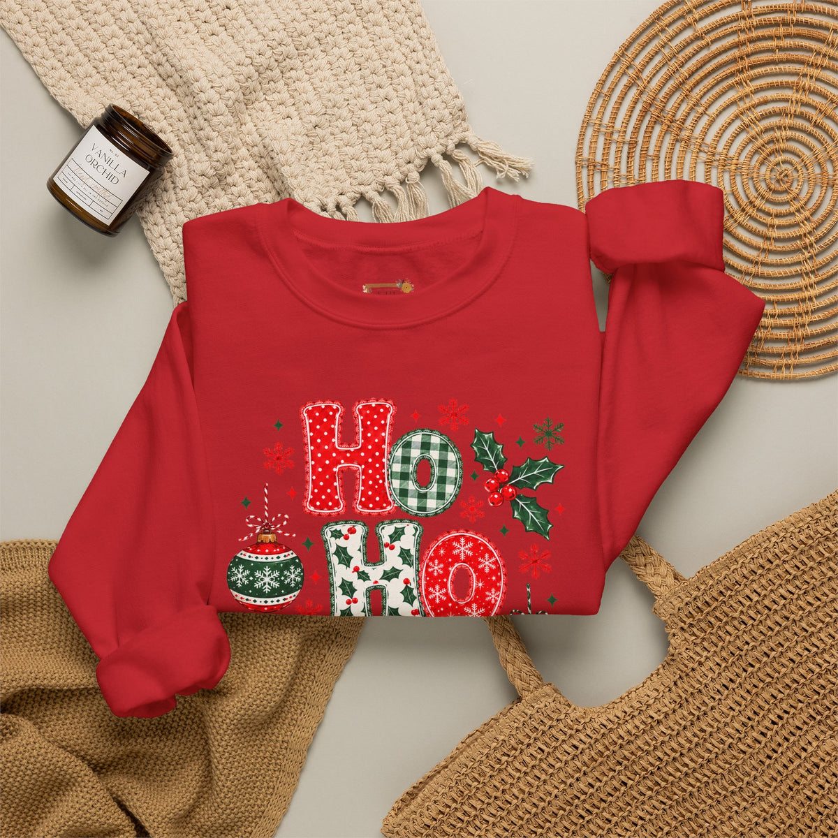 Ho Ho Ho Christmas Sweatshirt, Retro Christmas Crewneck, Gildan Holiday Sweatshirt, Festive Christmas Sweater, Christmas Gift