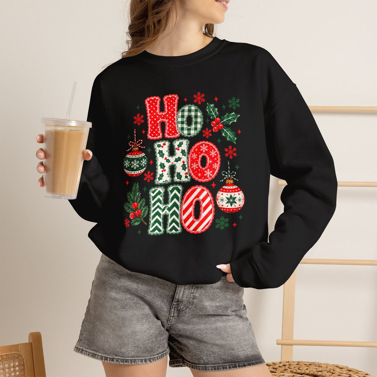 Ho Ho Ho Christmas Sweatshirt, Retro Christmas Crewneck, Gildan Holiday Sweatshirt, Festive Christmas Sweater, Christmas Gift