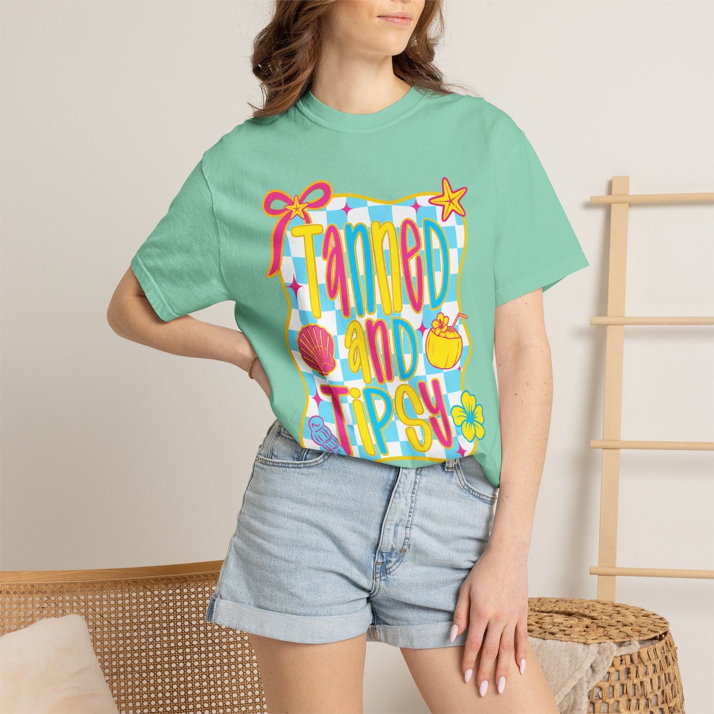 Tanned and Tipsy Shirt • Beach Vacation Graphic Tee • Summer Beach Girl Shirt • Tropical Summer Outfit