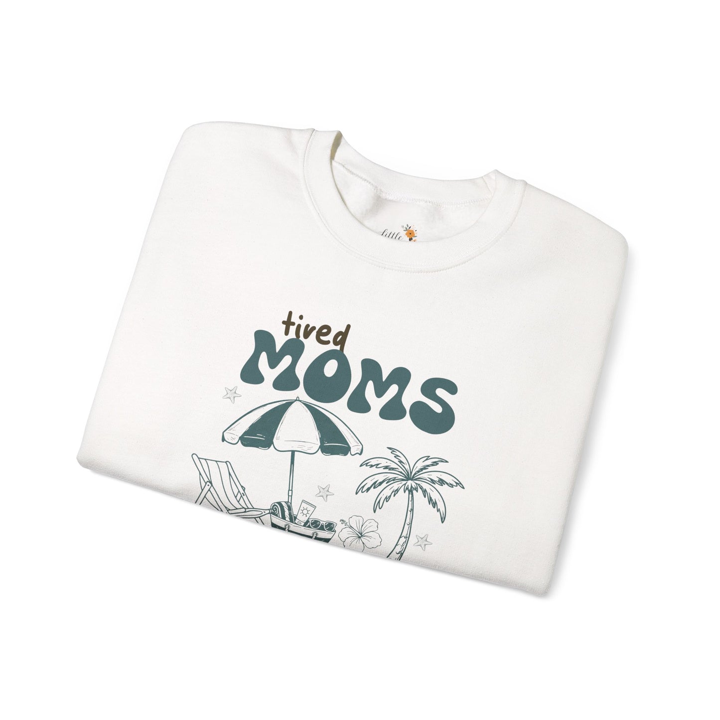 Tired Moms Summer Club Crewneck • Beach Vacation Mom Sweatshirt • Pool Day Mama Cozy Sweatshirt