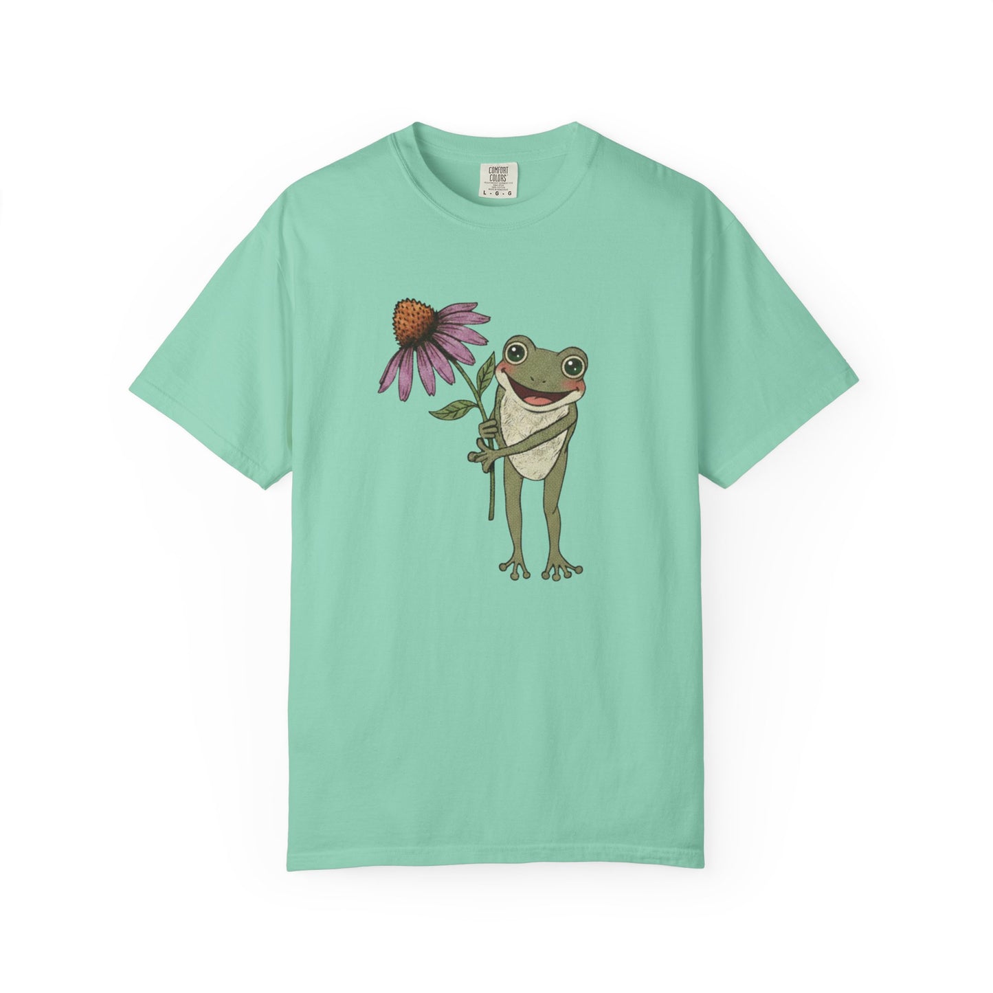 Spring Cottage Frog Tee • Whimsical Garden Wildflower T-shirt • Cottagecore Floral Tshirt
