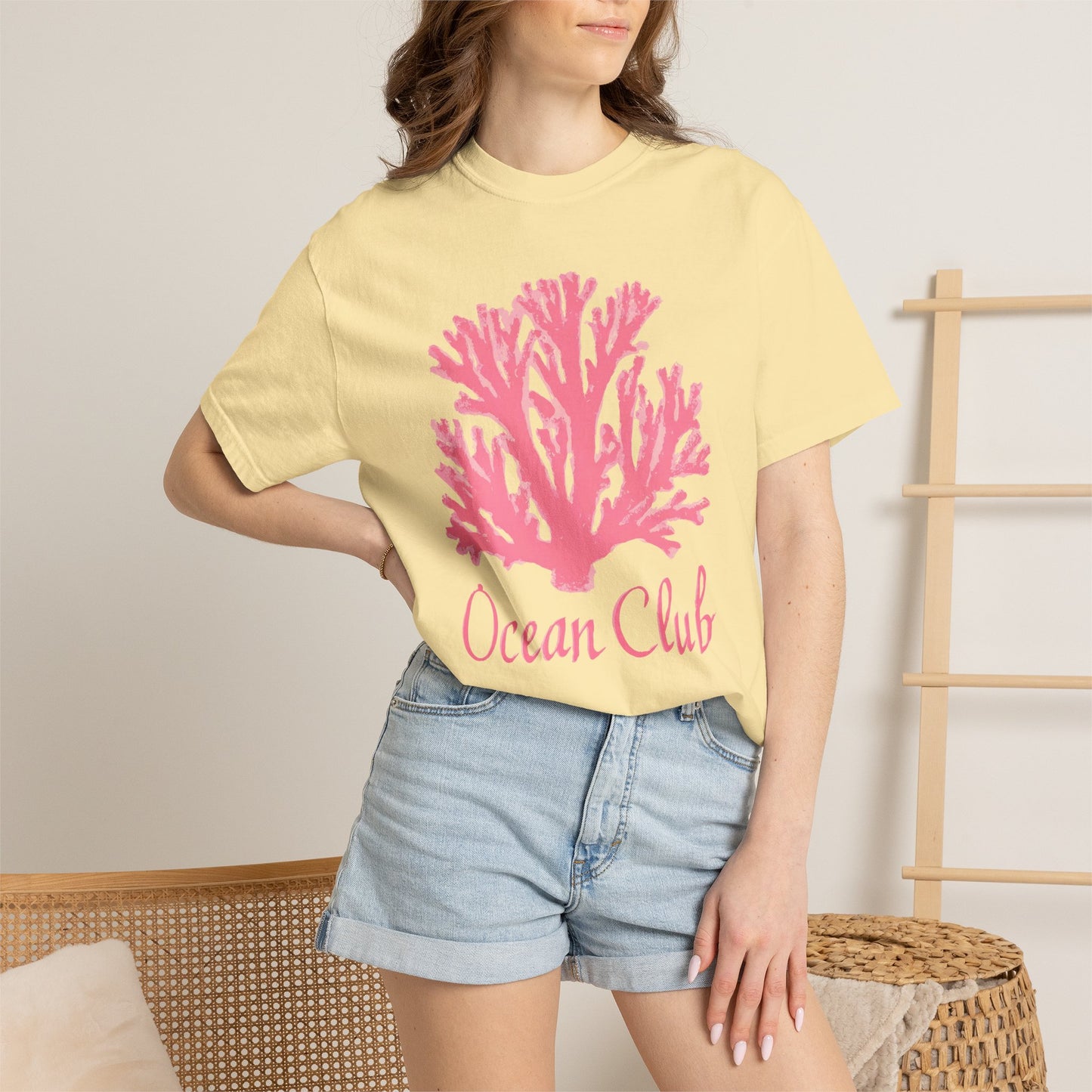 Ocean Club Summer Shirt • Pink Coral Beach Tee • Coastal Vacation Graphic Shirt • Beach Trip Outfit