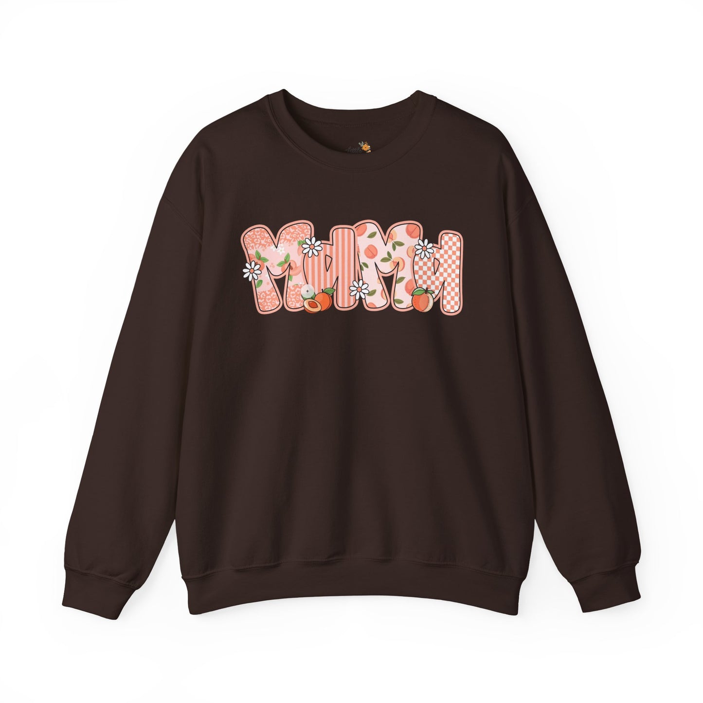 Peach Floral Mama Graphic Sweatshirt • Spring Mama Crewneck • Soft Girly Mom Pullover • Floral Boutique Style Outfit