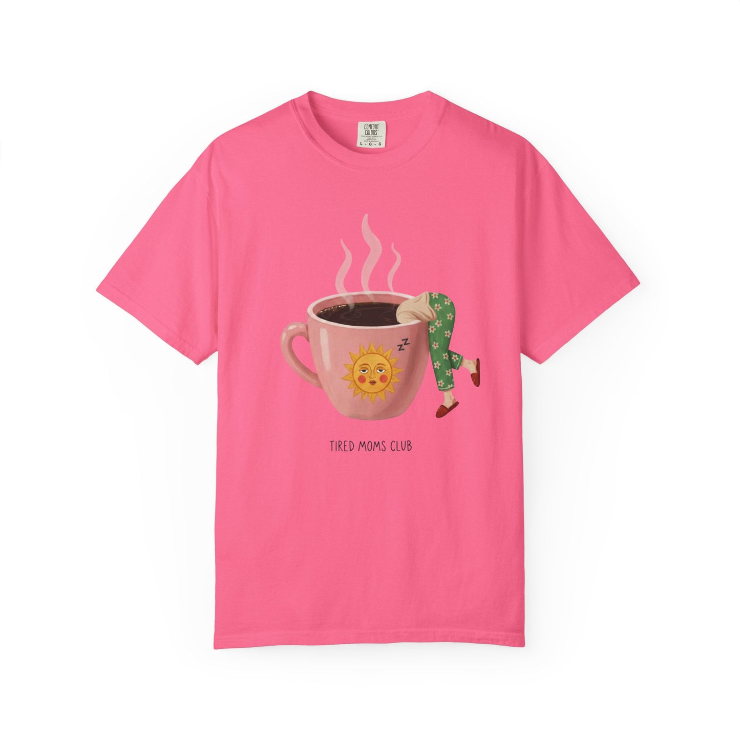 Tired Moms Club Coffee Tee • Funny Exhausted Mom Tshirt • Relatable Vintage Retro Overstimulated Motherhood