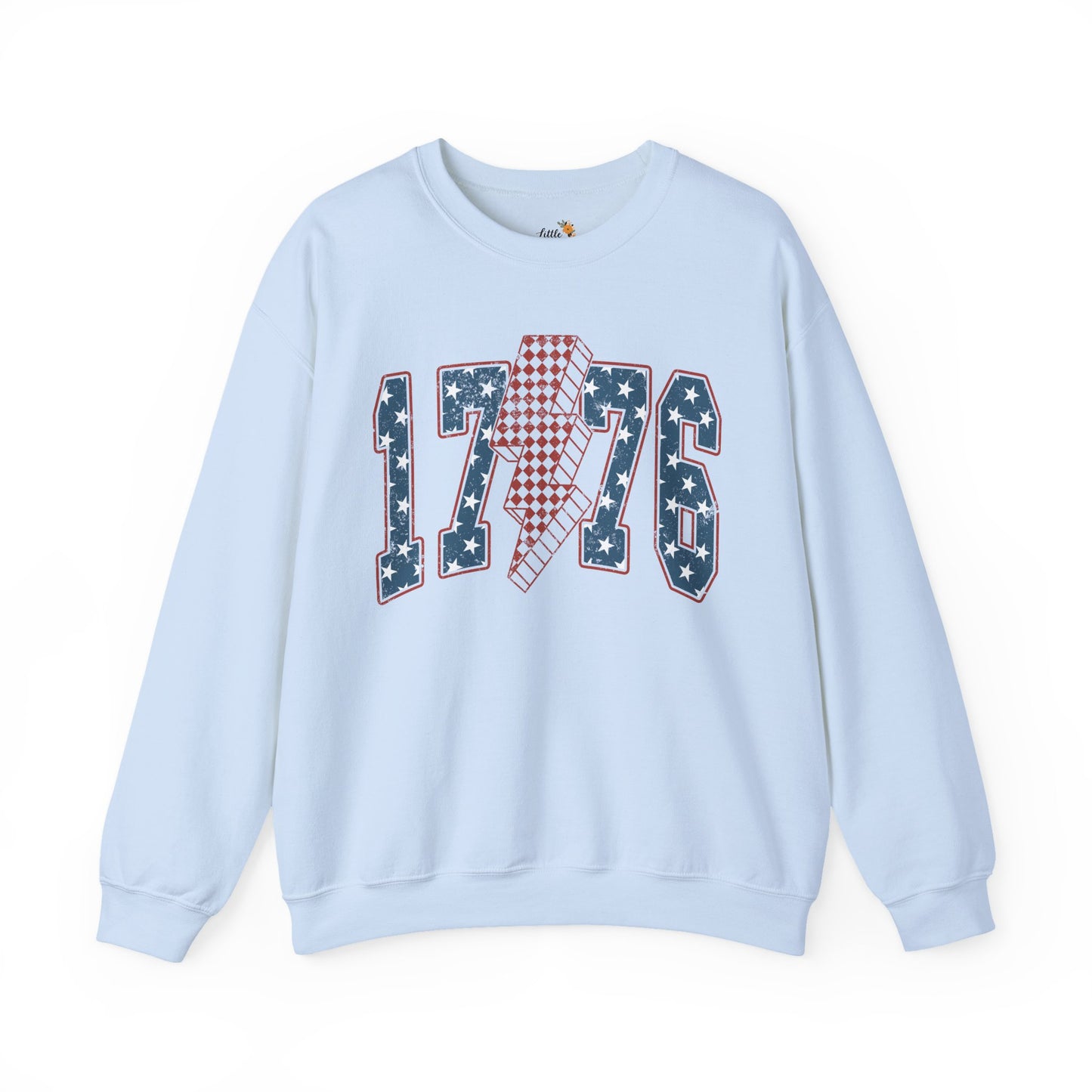 1776 Lightning Bolt Sweatshirt • Patriotic Graphic Crewneck • Americana Red White Blue Bold Statement