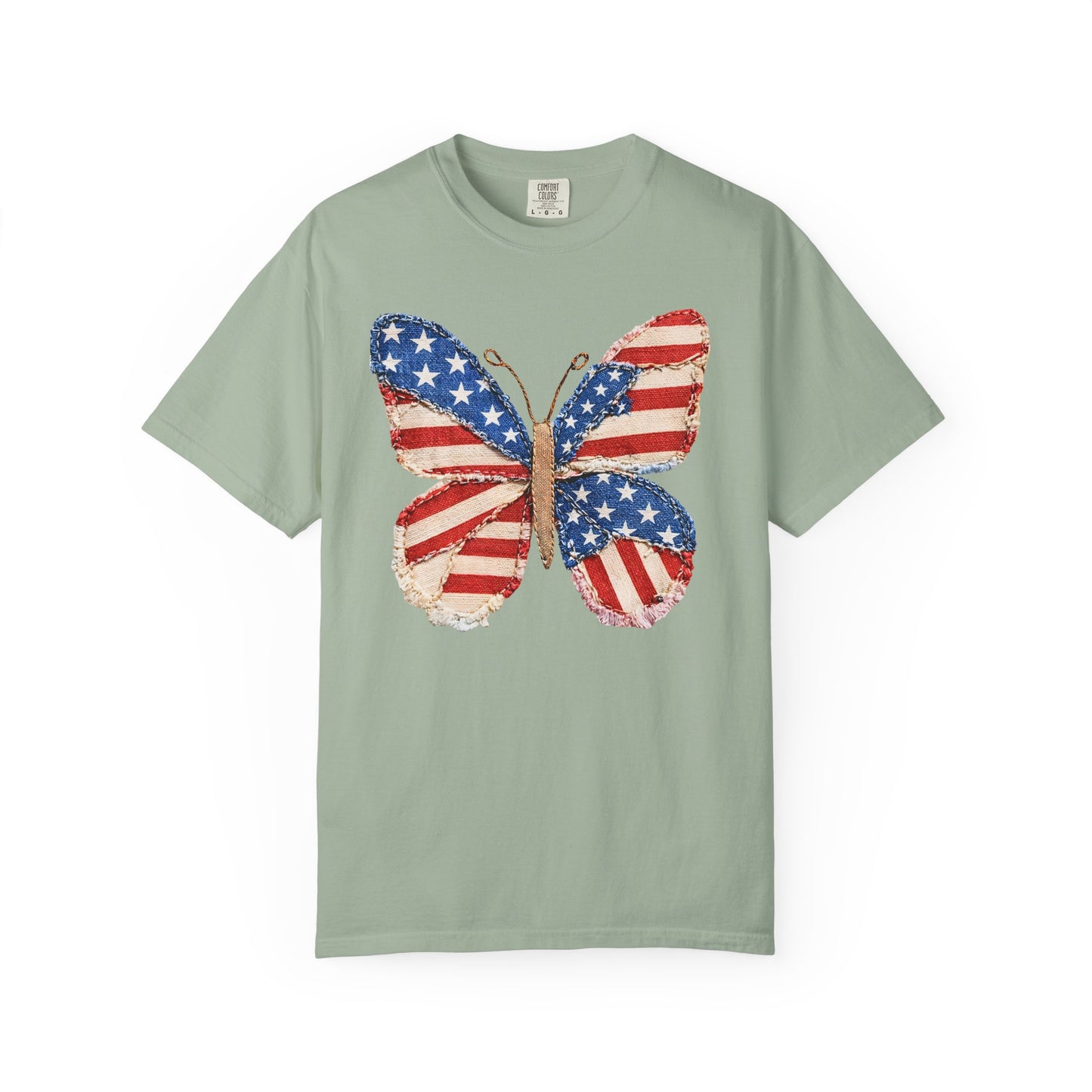 4th of July Butterfly Shirt • Patriotic Butterfly Tee • Vintage Americana Red White Blue Graphic