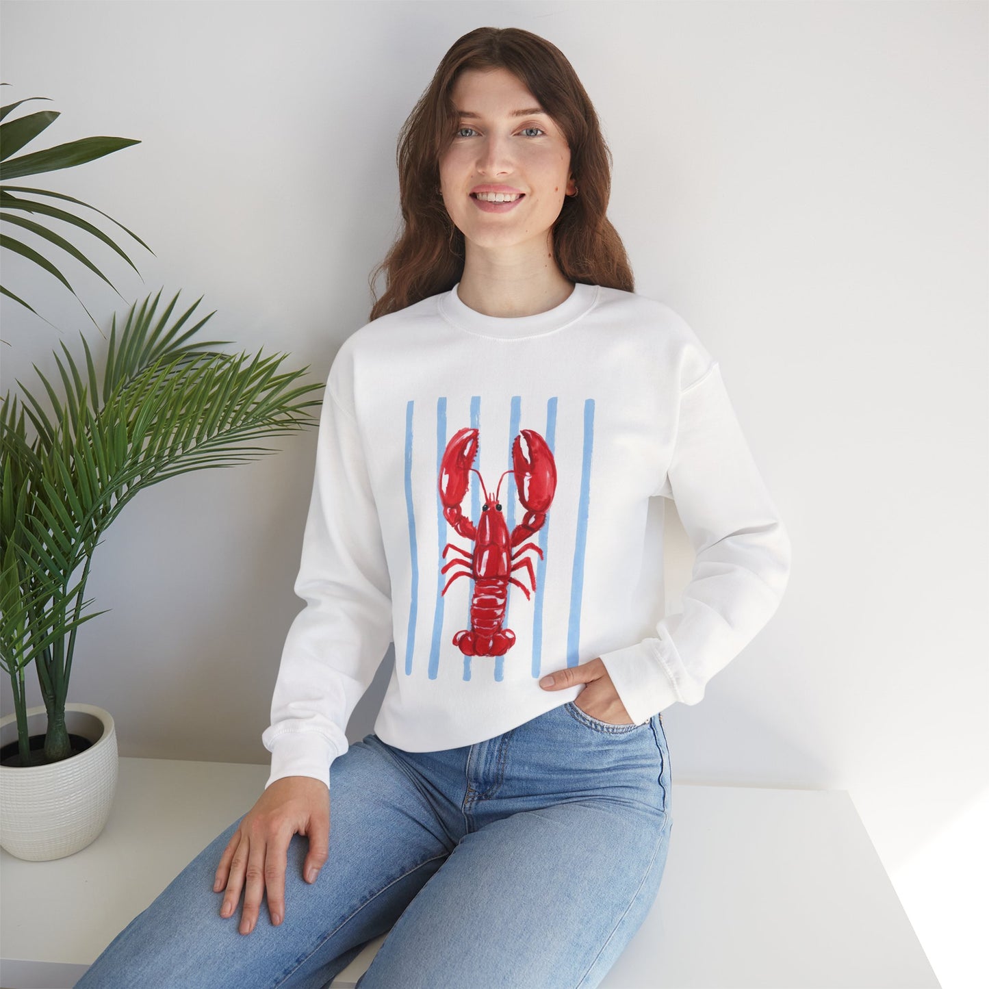 Coastal Lobster Sweatshirt • Beach Vacation Crewneck • Summer Coastal Graphic Sweatshirt • Nautical Pullover