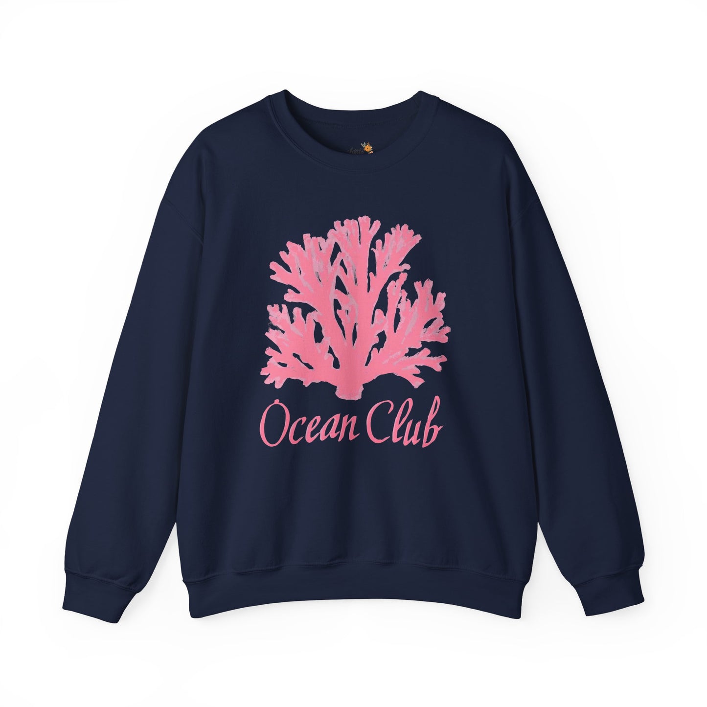 Ocean Club Crewneck • Coastal Summer Sweatshirt • Pink Coral Beach Vacation Pullover • Resort Style