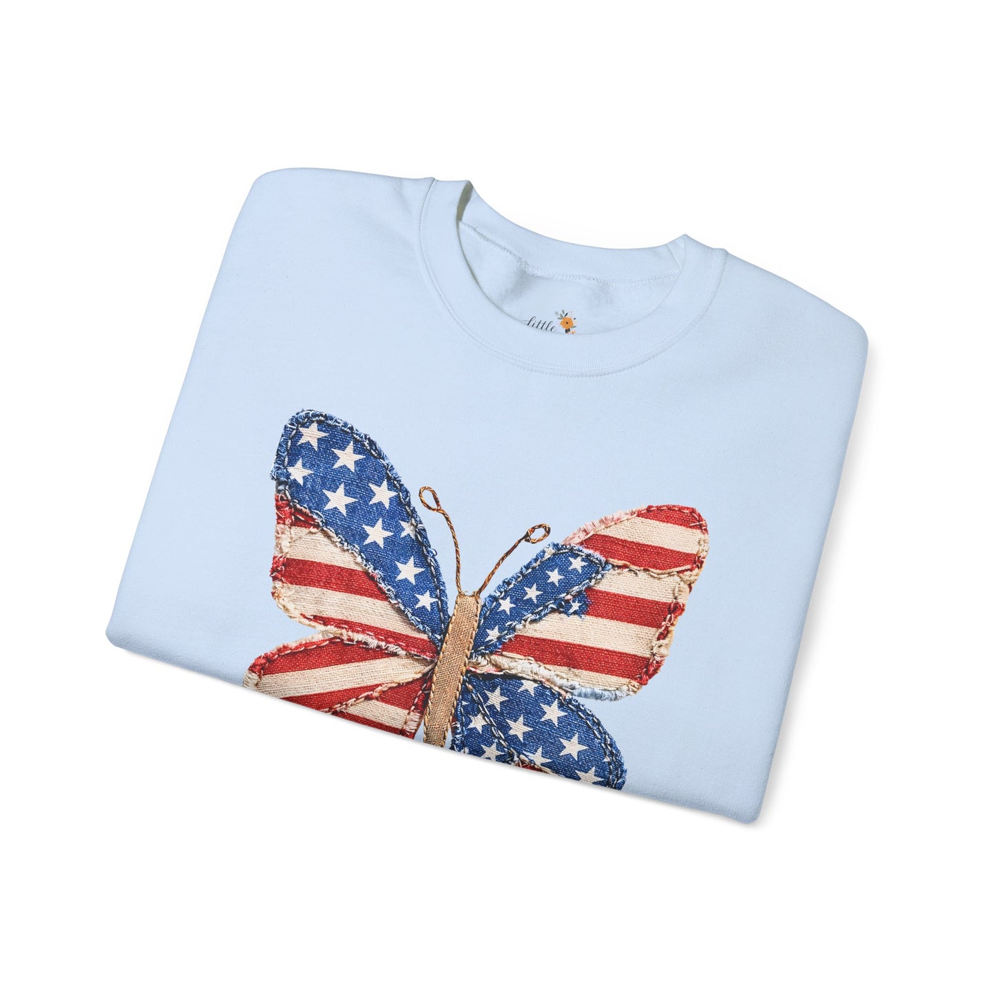 4th of July Butterfly Sweatshirt • Patriotic Butterfly Crewneck • Vintage Americana Red White Blue Graphic