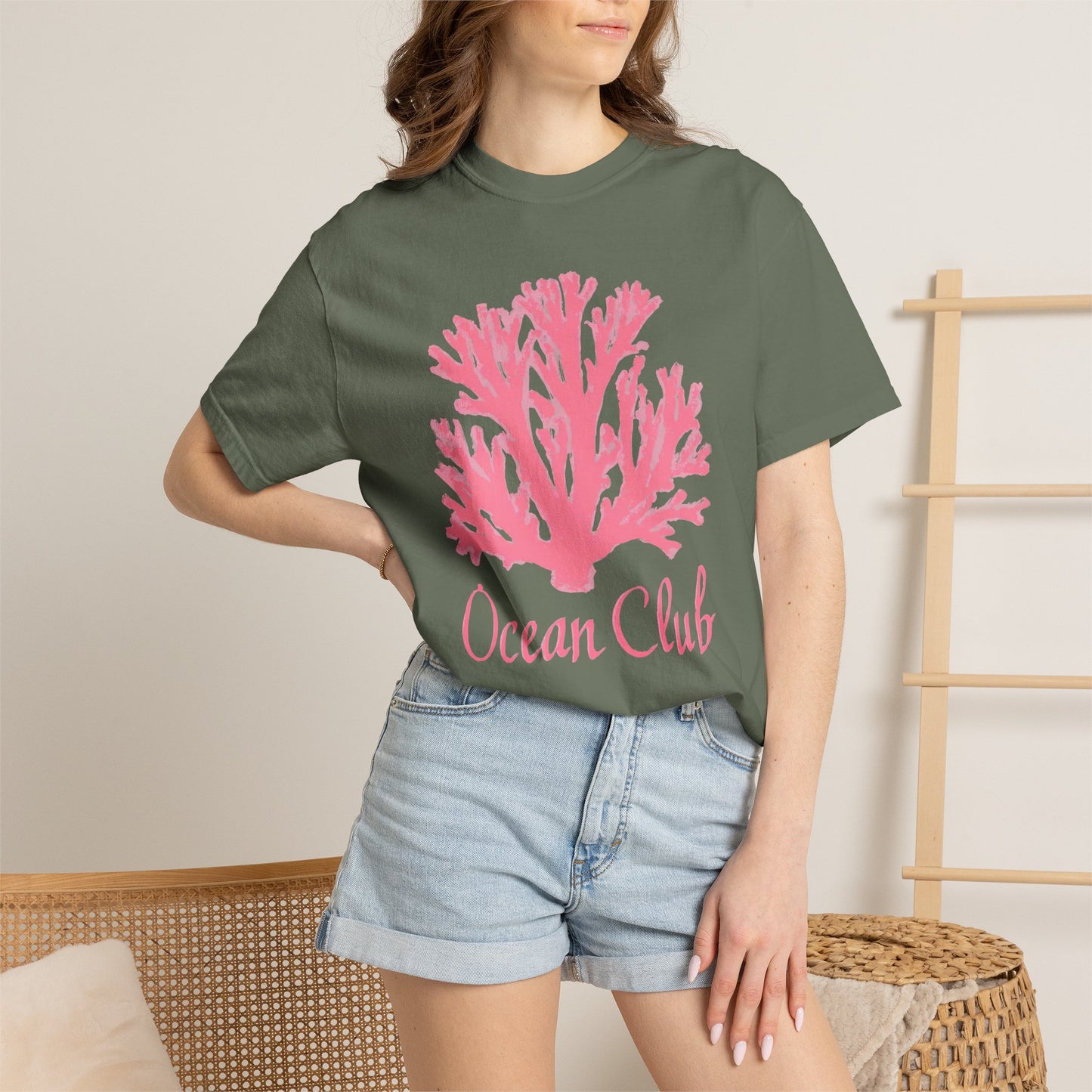 Ocean Club Summer Shirt • Pink Coral Beach Tee • Coastal Vacation Graphic Shirt • Beach Trip Outfit