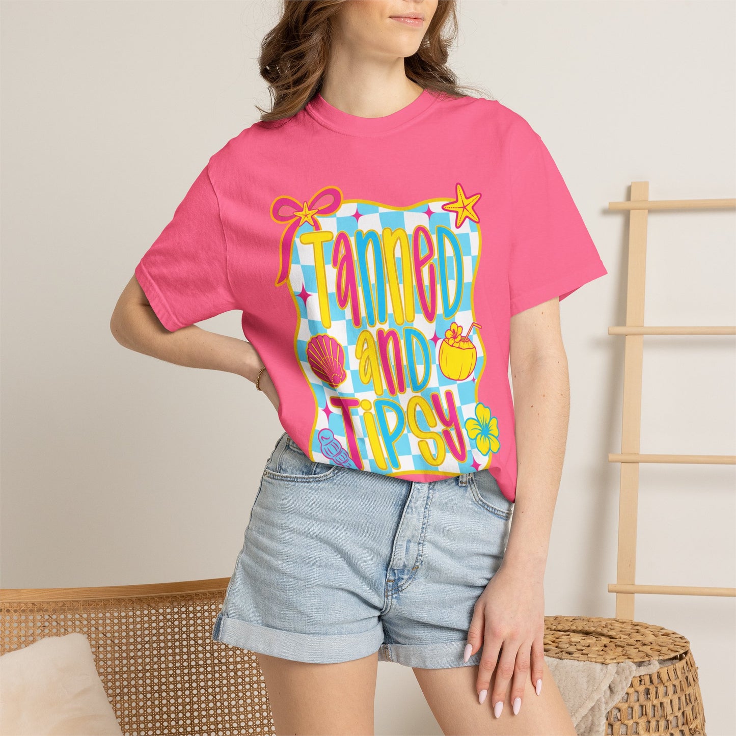 Tanned and Tipsy Shirt • Beach Vacation Graphic Tee • Summer Beach Girl Shirt • Tropical Summer Outfit