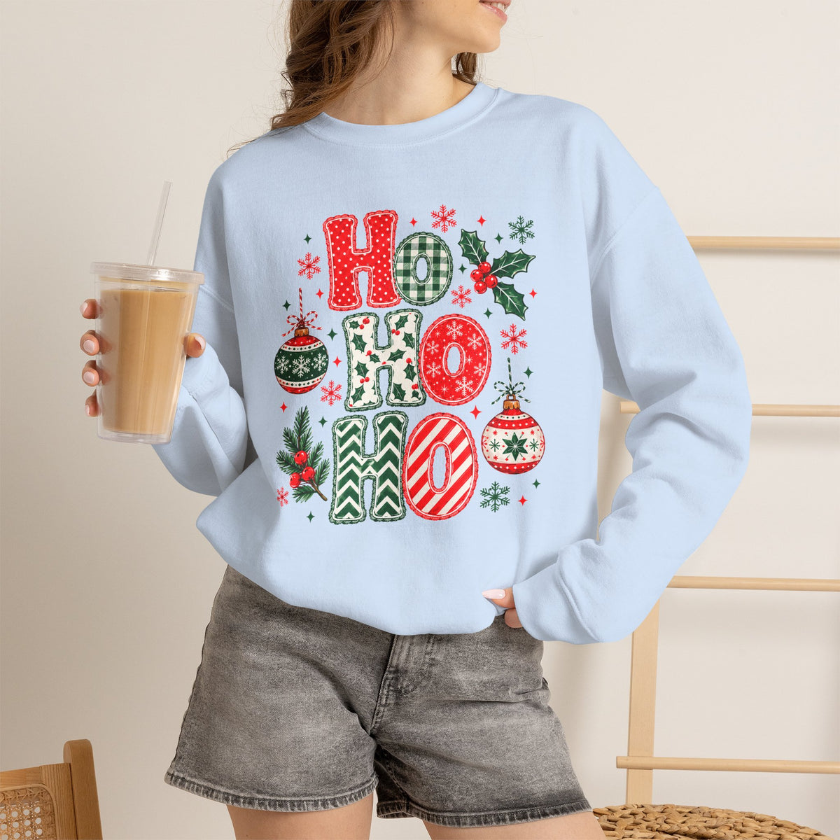 Ho Ho Ho Christmas Sweatshirt, Retro Christmas Crewneck, Gildan Holiday Sweatshirt, Festive Christmas Sweater, Christmas Gift