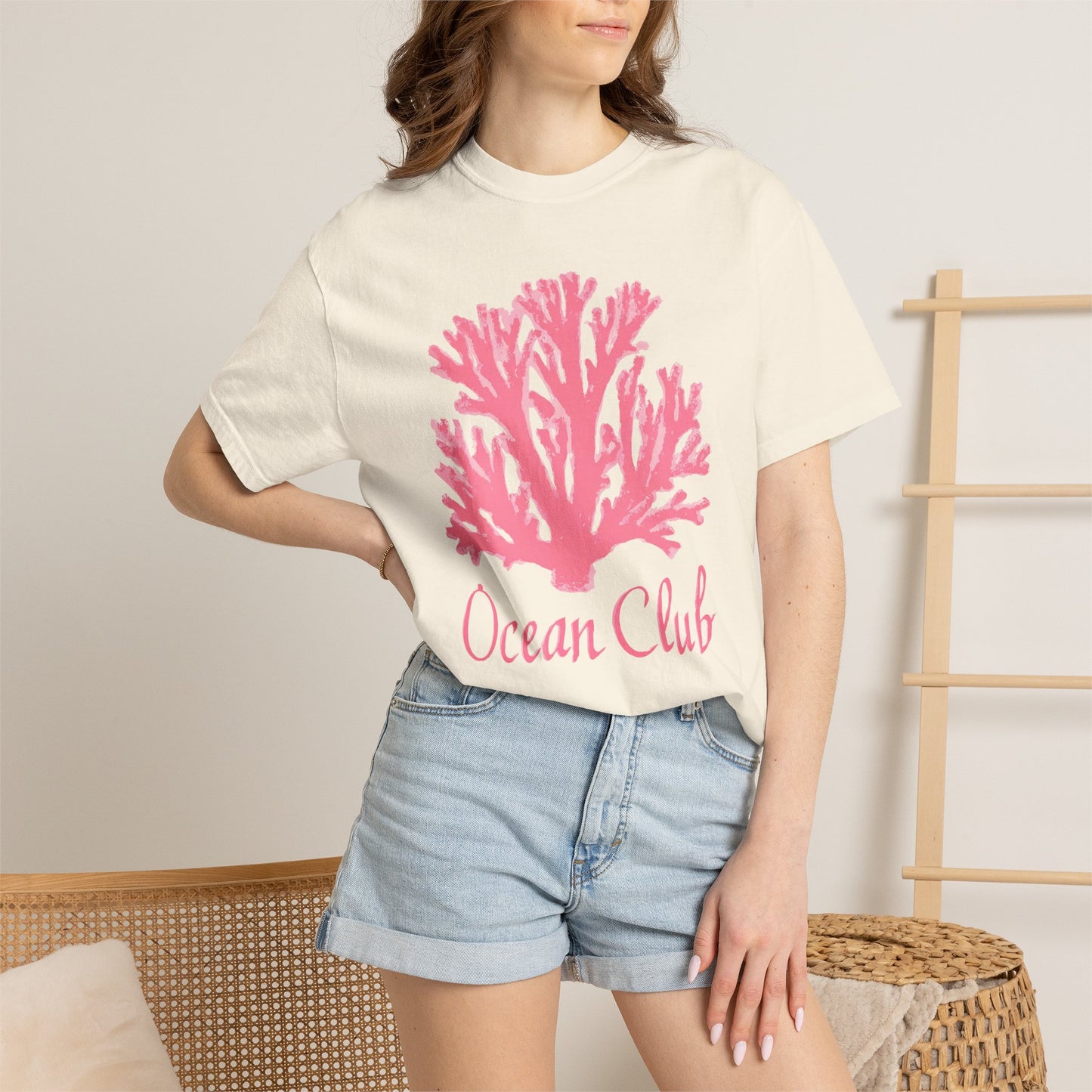 Ocean Club Summer Shirt • Pink Coral Beach Tee • Coastal Vacation Graphic Shirt • Beach Trip Outfit