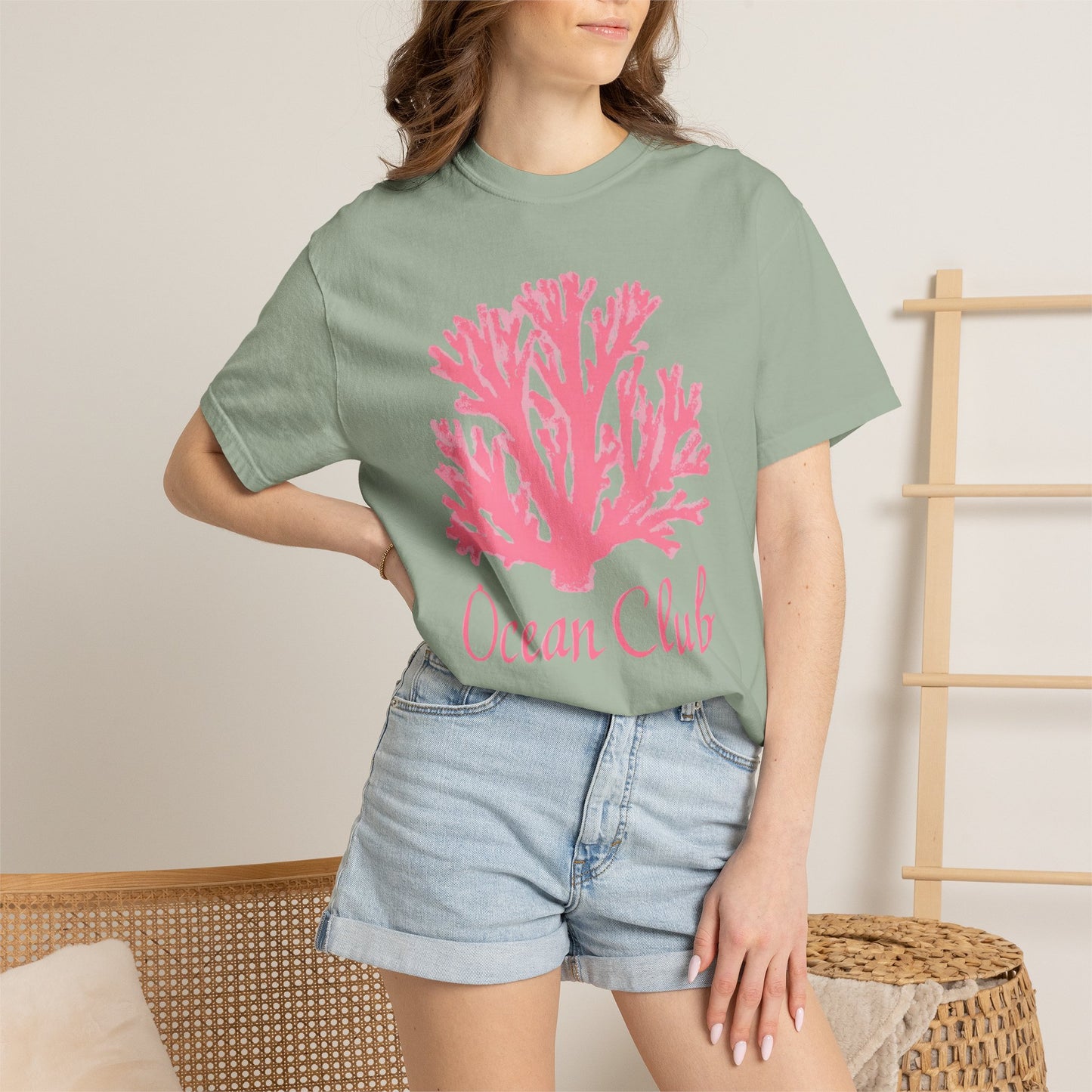 Ocean Club Summer Shirt • Pink Coral Beach Tee • Coastal Vacation Graphic Shirt • Beach Trip Outfit