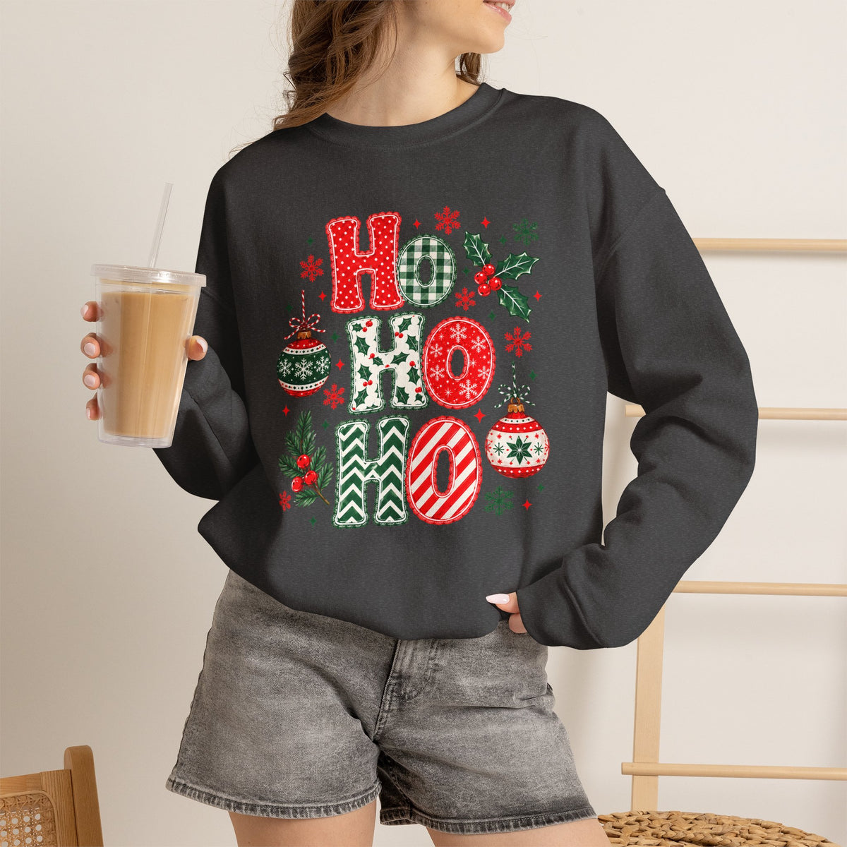 Ho Ho Ho Christmas Sweatshirt, Retro Christmas Crewneck, Gildan Holiday Sweatshirt, Festive Christmas Sweater, Christmas Gift