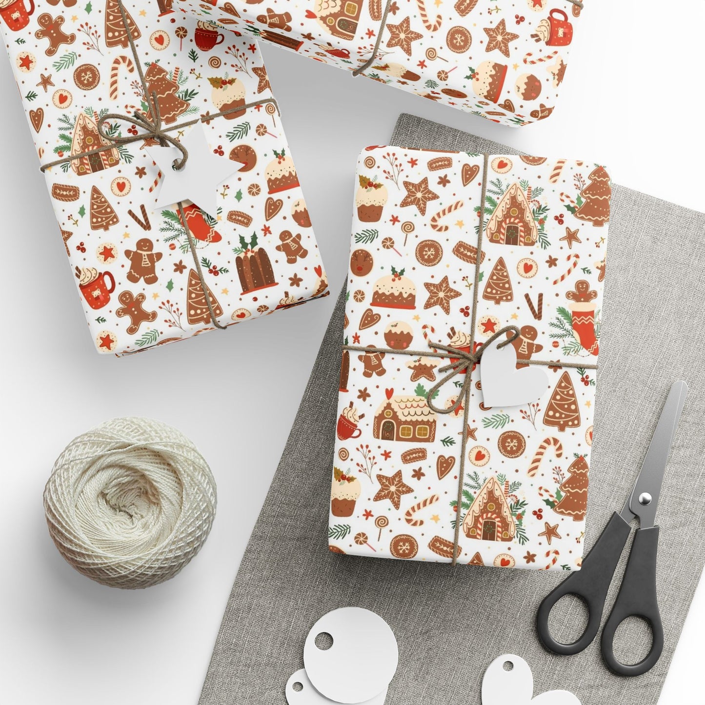 Gingerbread Christmas Wrapping Paper | Cozy Cookie Holiday Gift Wrap | Festive Baking Pattern | Christmas Treat Wrapping Paper