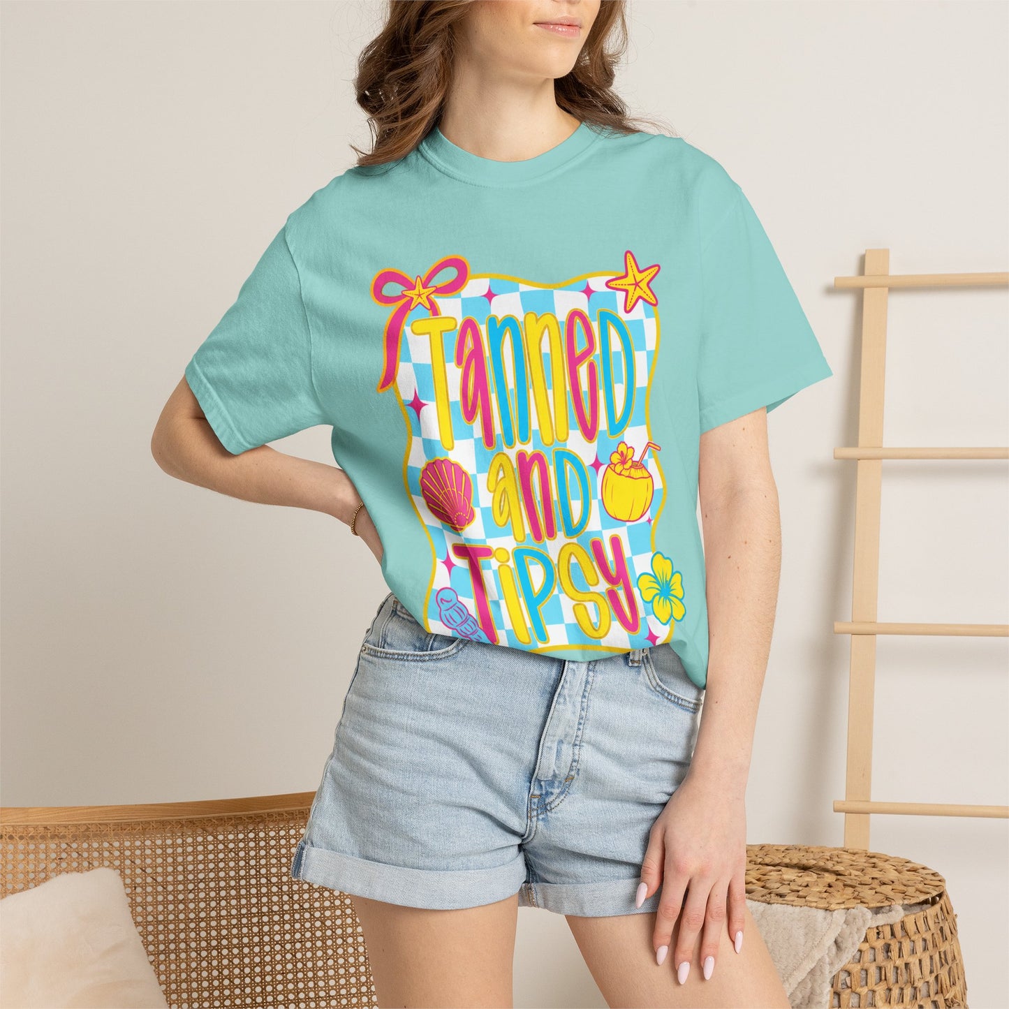 Tanned and Tipsy Shirt • Beach Vacation Graphic Tee • Summer Beach Girl Shirt • Tropical Summer Outfit