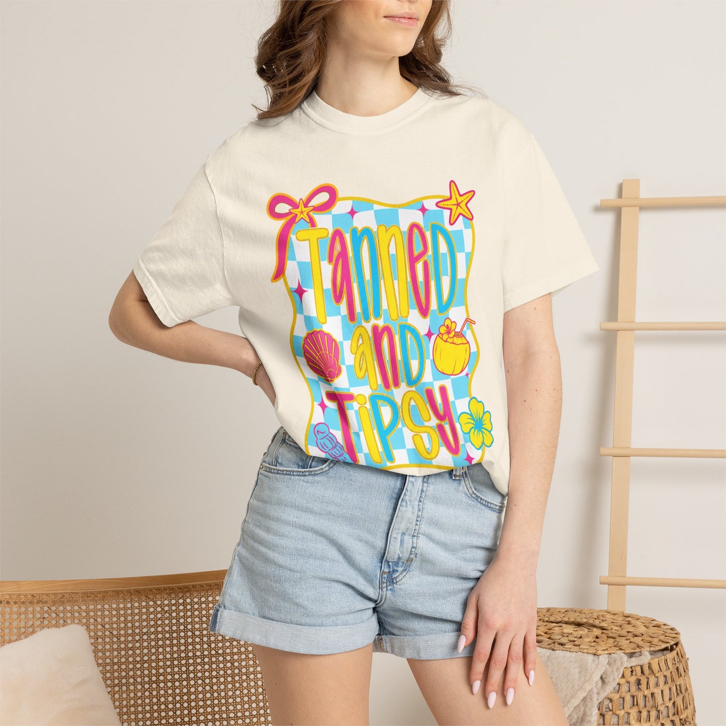 Tanned and Tipsy Shirt • Beach Vacation Graphic Tee • Summer Beach Girl Shirt • Tropical Summer Outfit