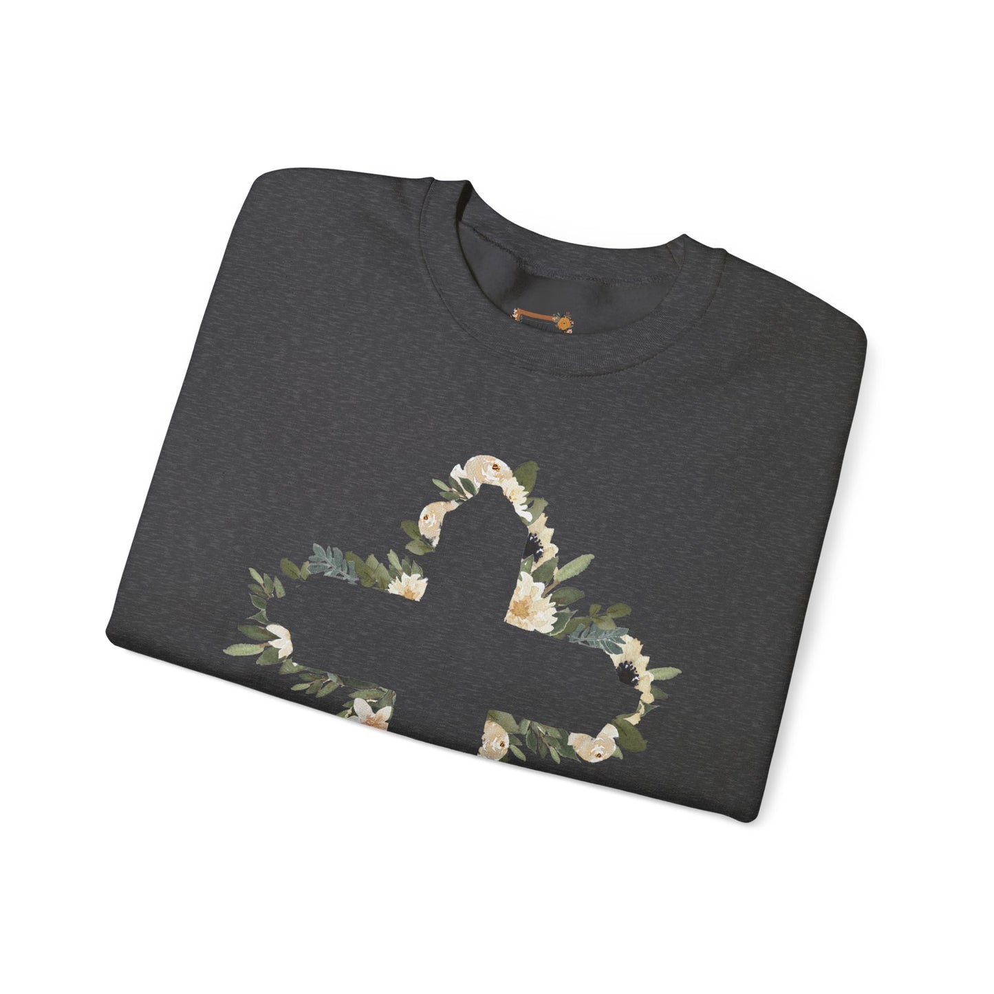 Floral Cross Crewneck Sweatshirt — Christian Faith Floral Pullover