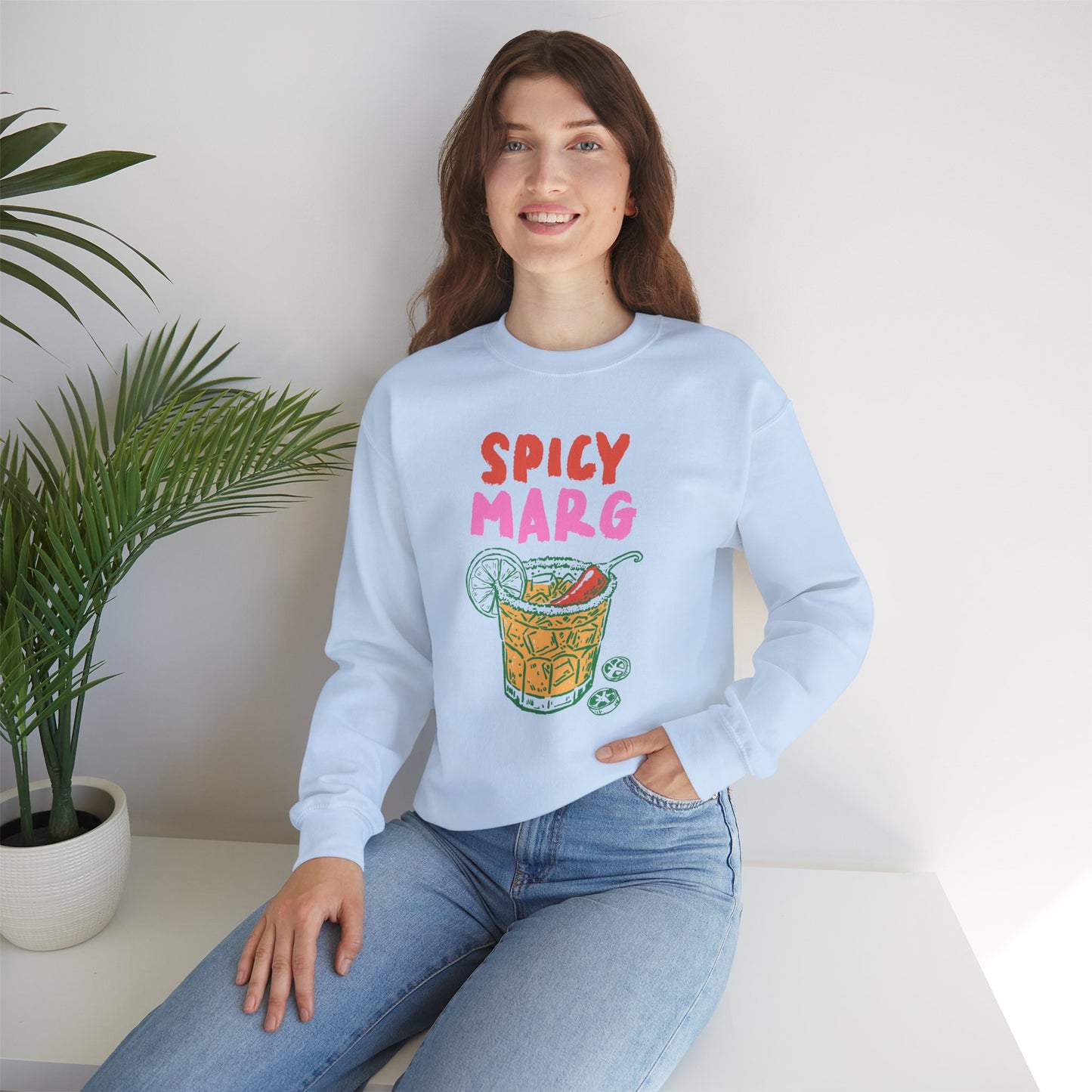 Spicy Marg Sweatshirt • Margarita Summer Crewneck • Girls Night Vacation Sweatshirt • Beach Fiesta Pullover