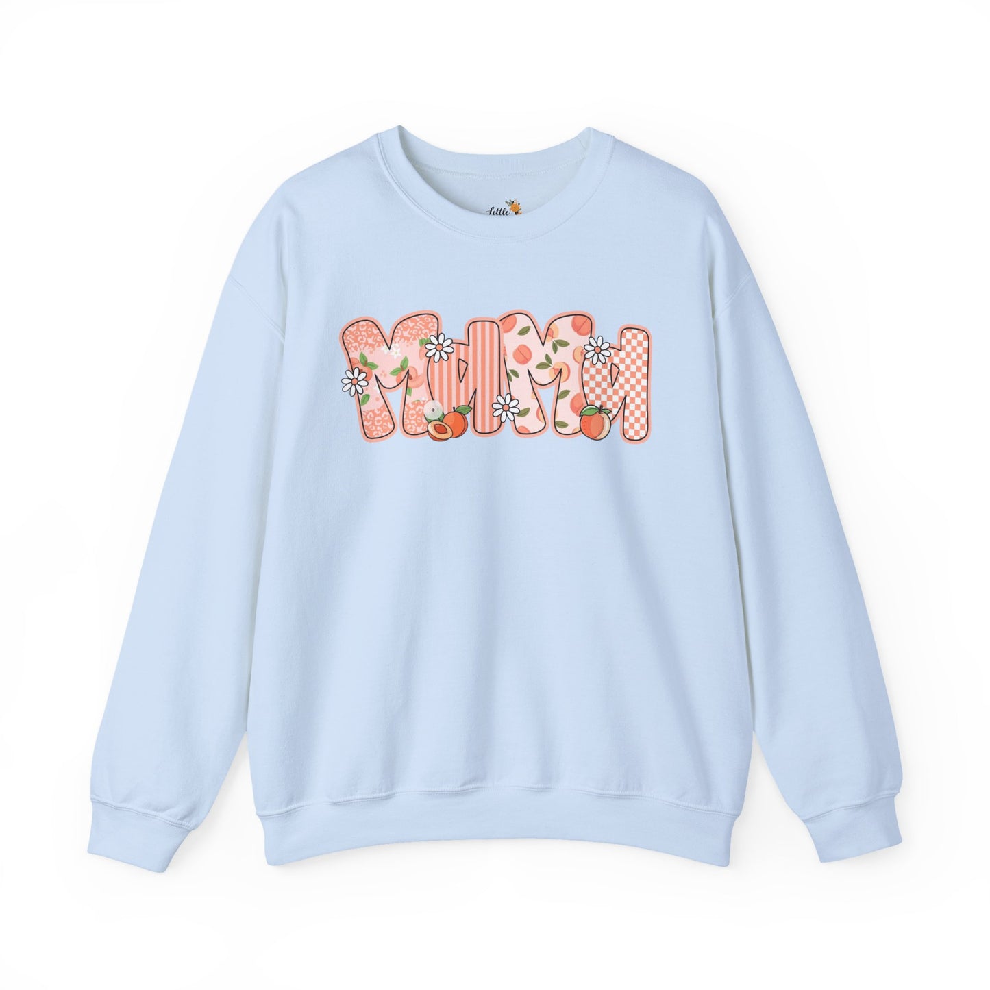 Peach Floral Mama Graphic Sweatshirt • Spring Mama Crewneck • Soft Girly Mom Pullover • Floral Boutique Style Outfit