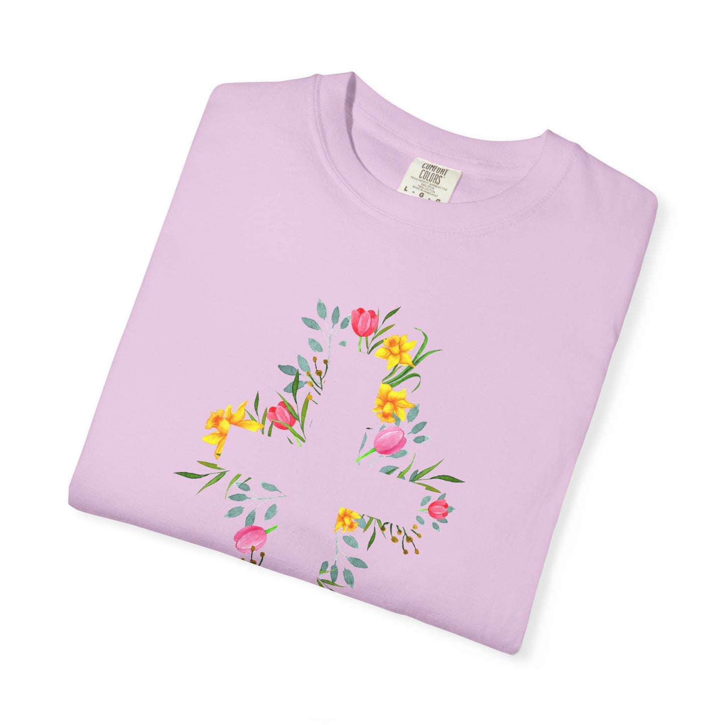 Floral Cross T-Shirt — Christian Faith Tee with Watercolor Flowers