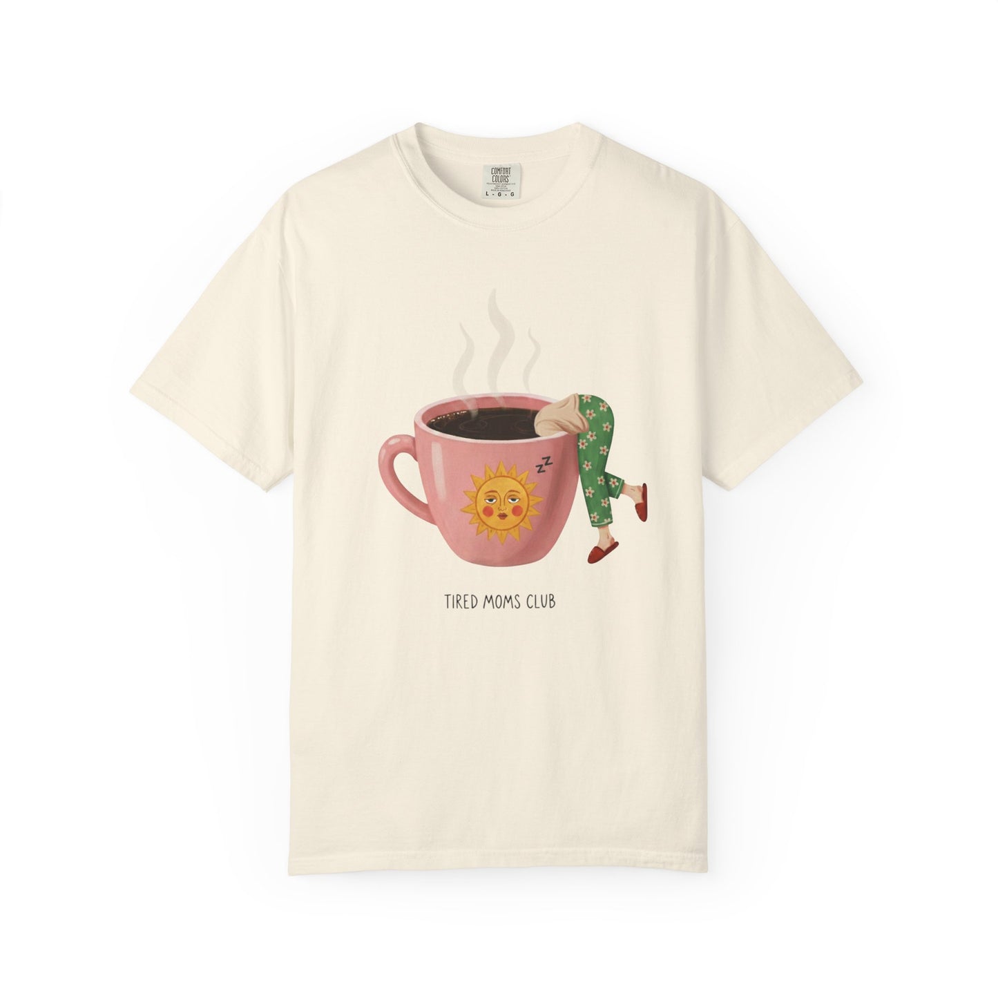 Tired Moms Club Coffee Tee • Funny Exhausted Mom Tshirt • Relatable Vintage Retro Overstimulated Motherhood