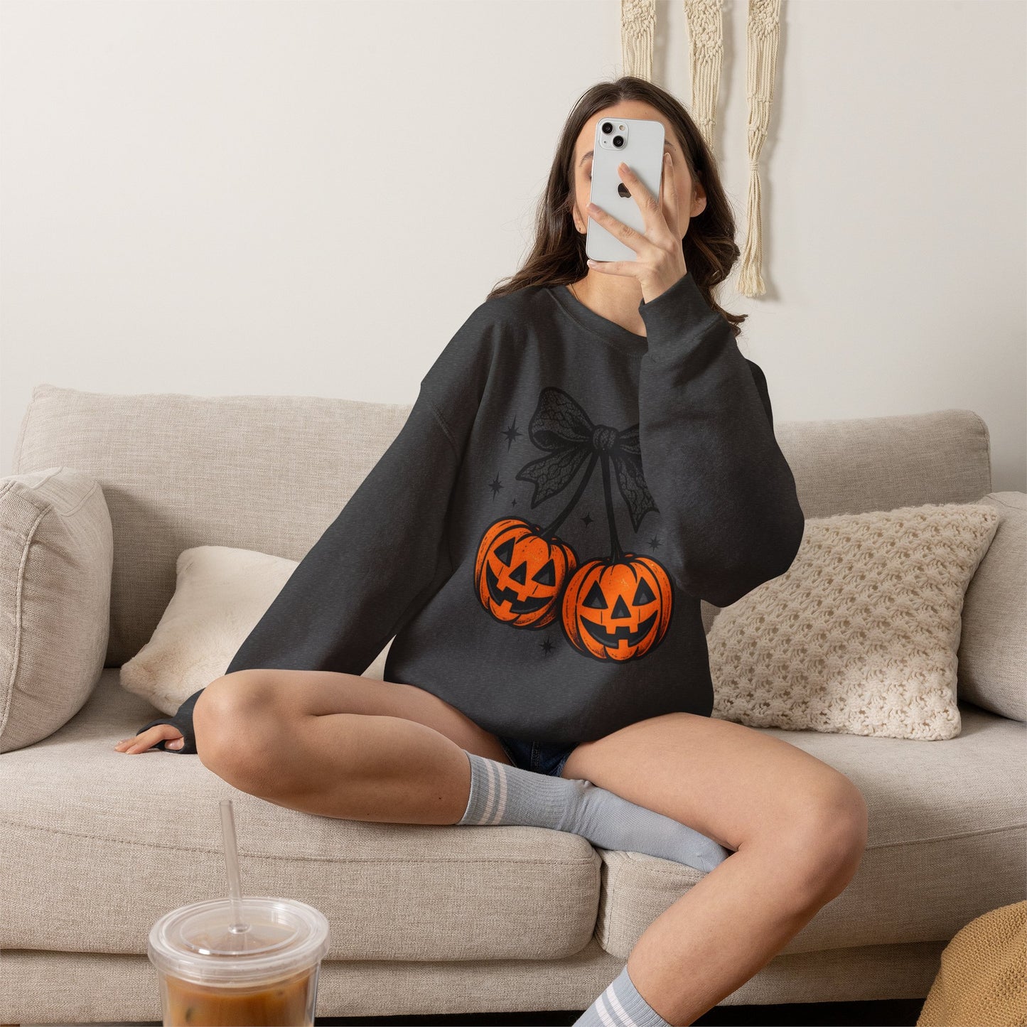 Halloween Pumpkin Pair Crewneck Sweatshirt