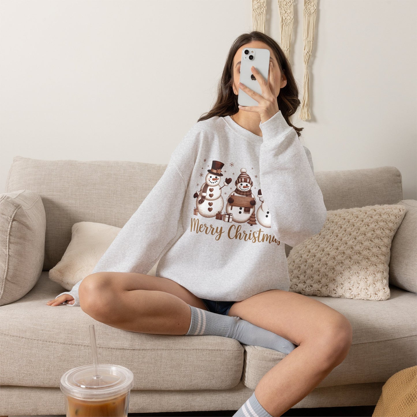 Christmas Snowman Crewneck Sweatshirt – Merry Christmas Holiday Pullover