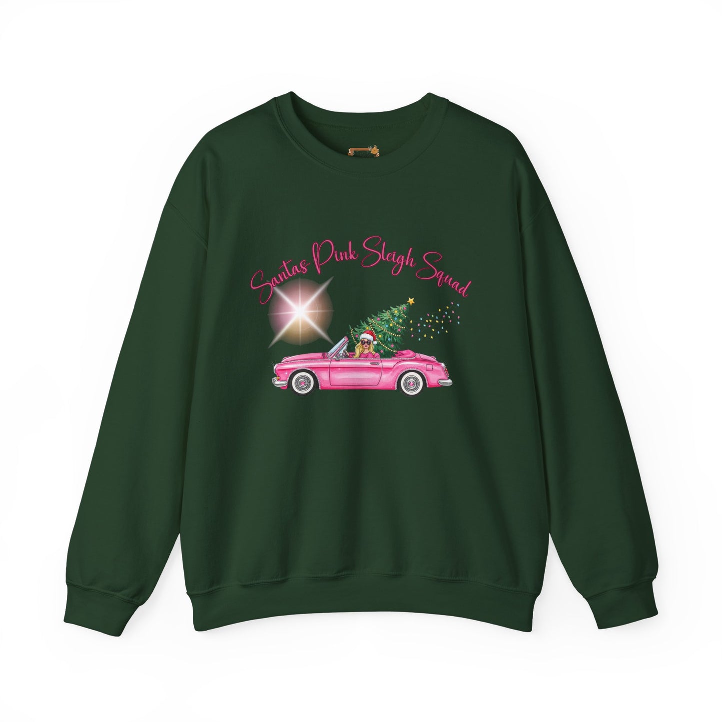Santa's Pink Sleigh Squad Crewneck Sweatshirt