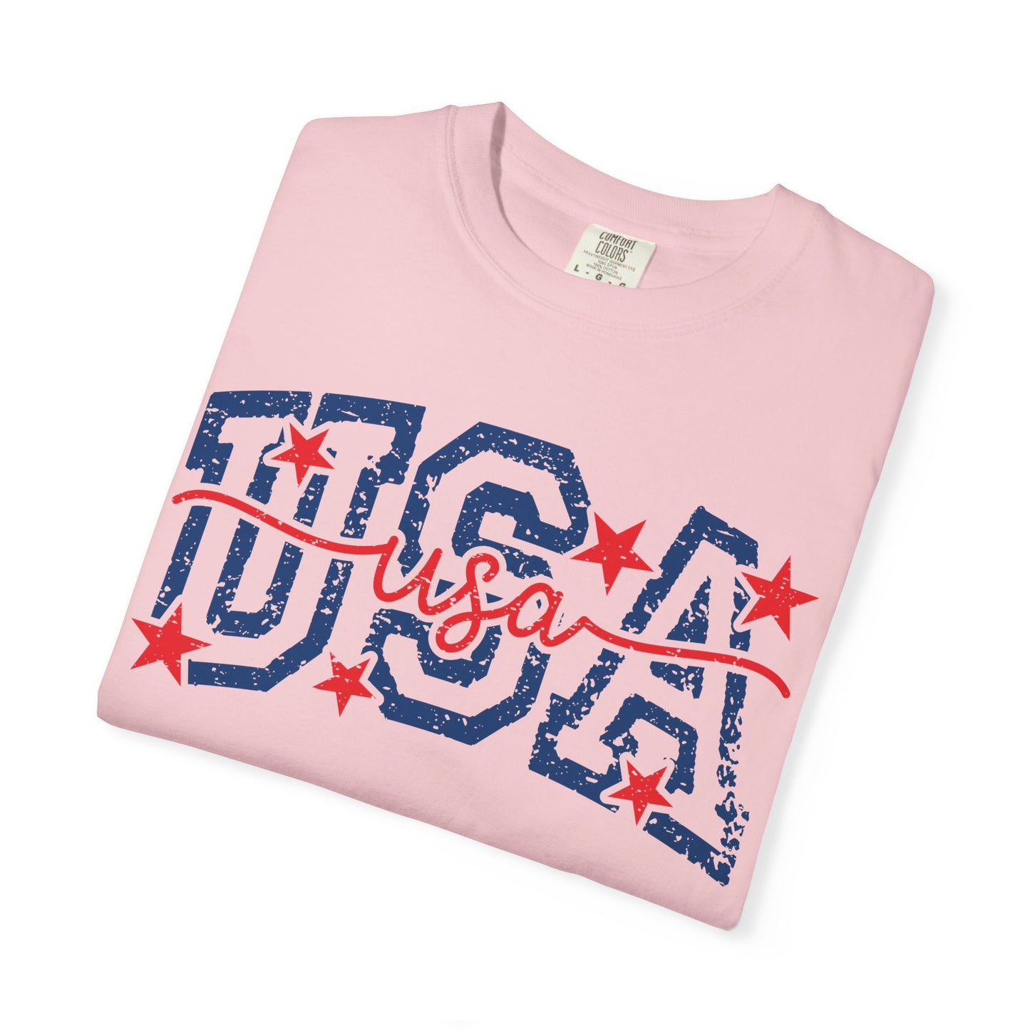Retro USA Americana Mama Tee • Bold Patriotic Outfit Shirt • Vintage 4TH of July Script Summer Top