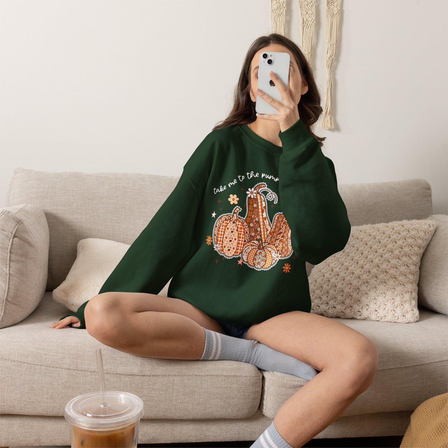 Pumpkin Patch Gourd Crewneck Sweatshirt – "Take Me to the Pumpkin Patch" Fall Pullover