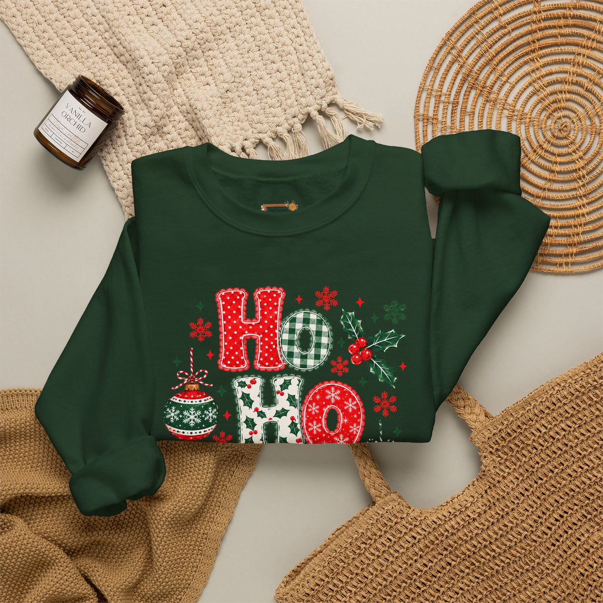 Ho Ho Ho Christmas Sweatshirt, Retro Christmas Crewneck, Gildan Holiday Sweatshirt, Festive Christmas Sweater, Christmas Gift