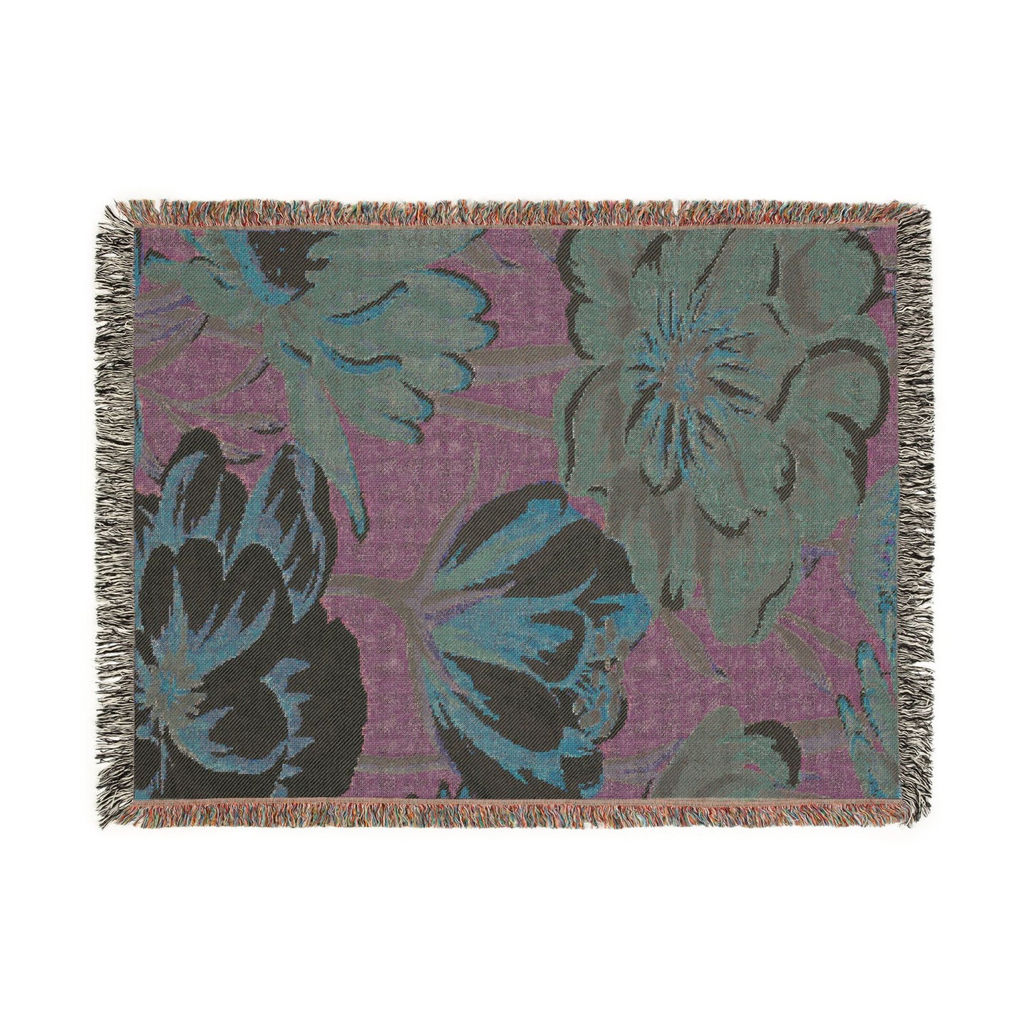 Floral Tulip Woven Blanket — Cozy Garden Throw