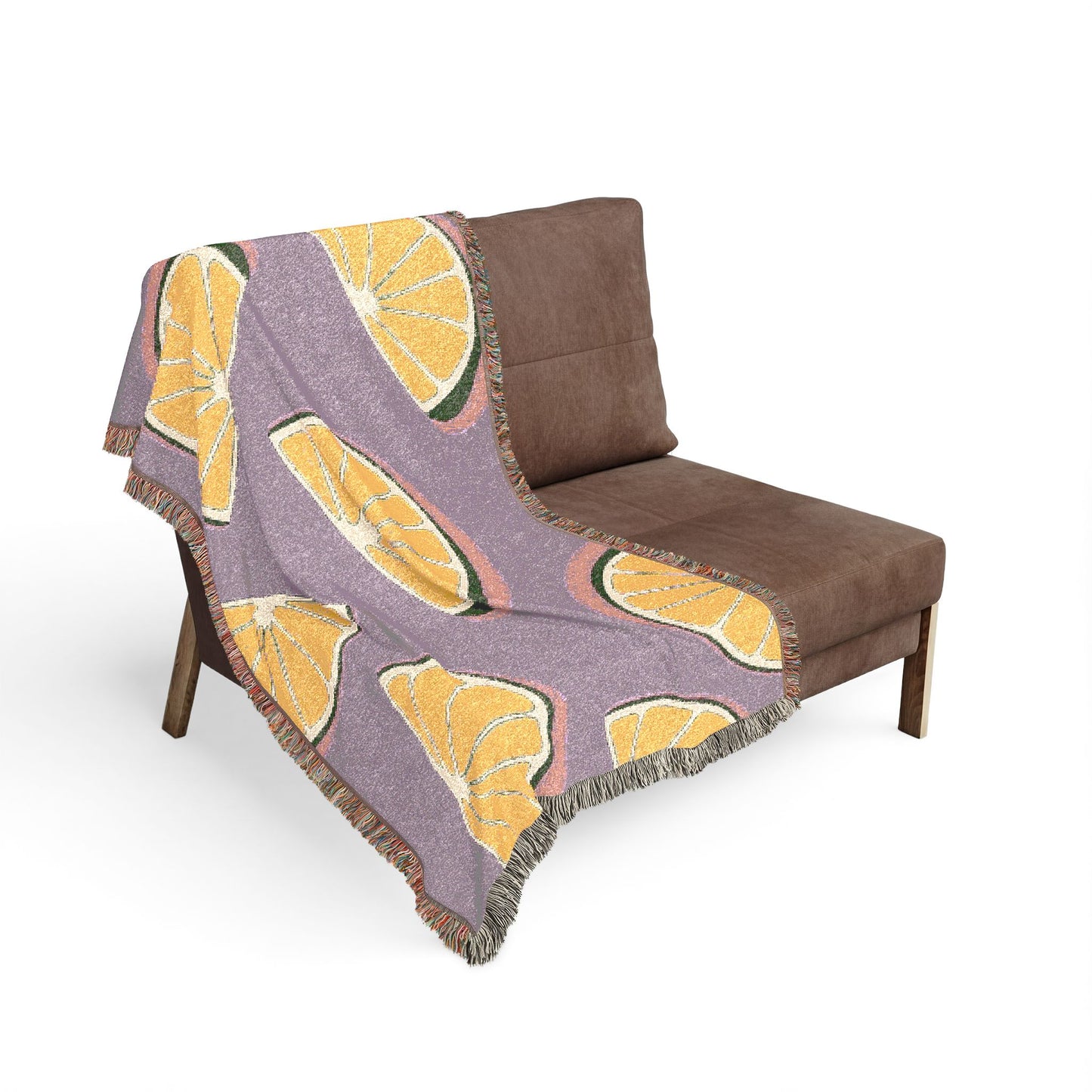 Purple Citrus Woven Blanket