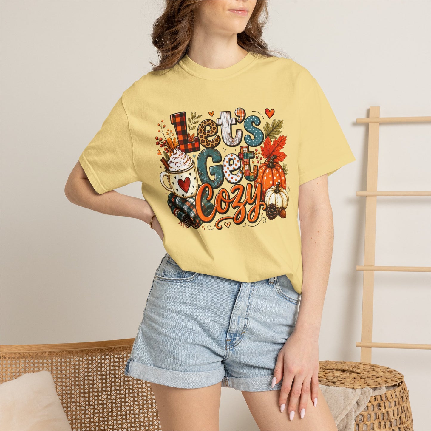 Let's Get Cozy Shirt • Cozy Fall Shirt • Pumpkin Spice Tee • Autumn Graphic Tee • Cute Fall Sweatshirt • Comfort Colors Fall Shirt • Cozy Season Tee