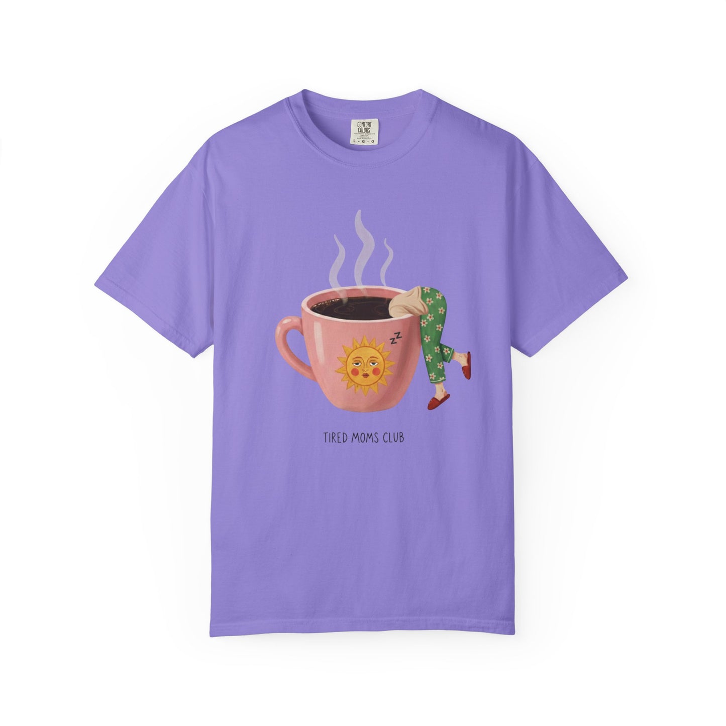 Tired Moms Club Coffee Tee • Funny Exhausted Mom Tshirt • Relatable Vintage Retro Overstimulated Motherhood