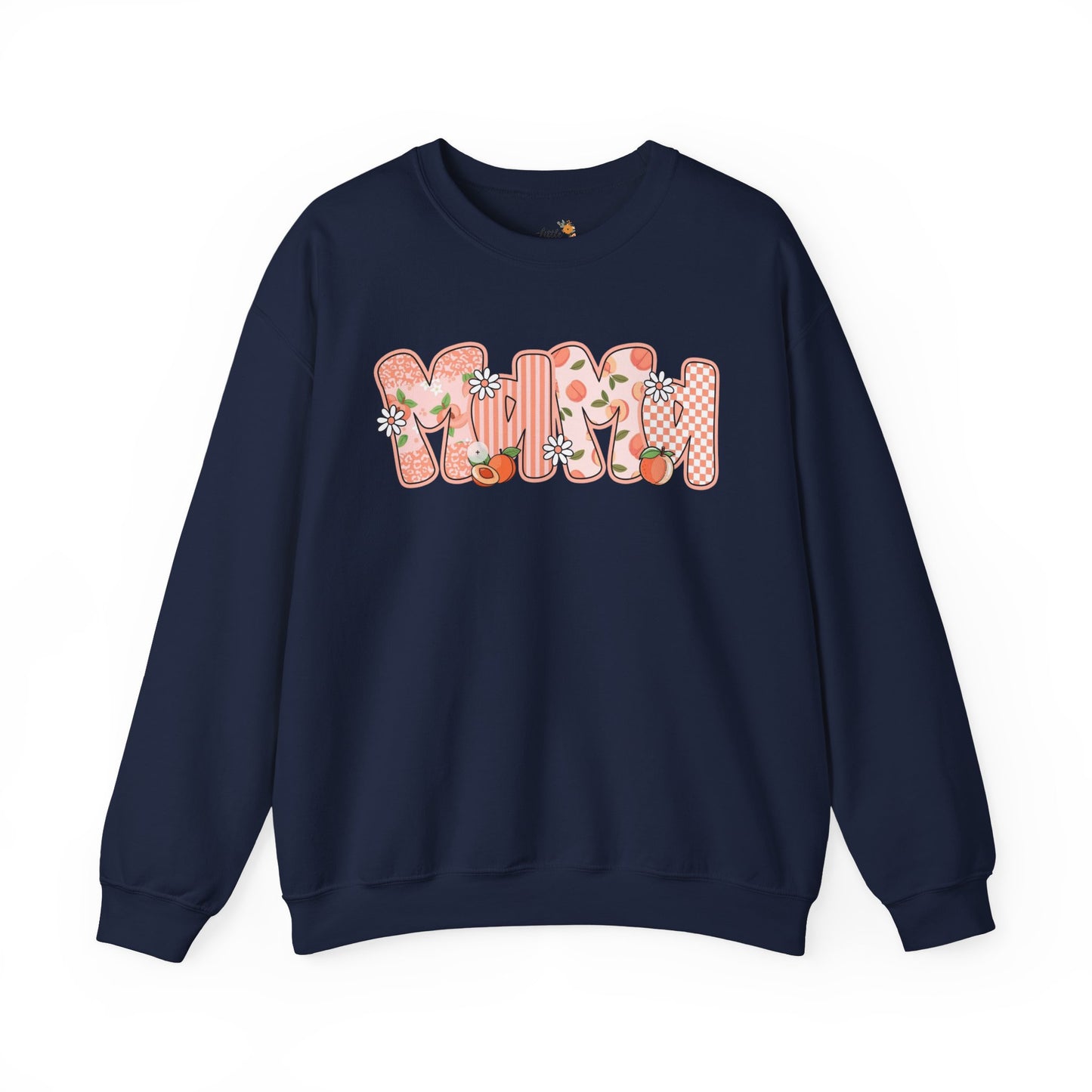 Peach Floral Mama Graphic Sweatshirt • Spring Mama Crewneck • Soft Girly Mom Pullover • Floral Boutique Style Outfit