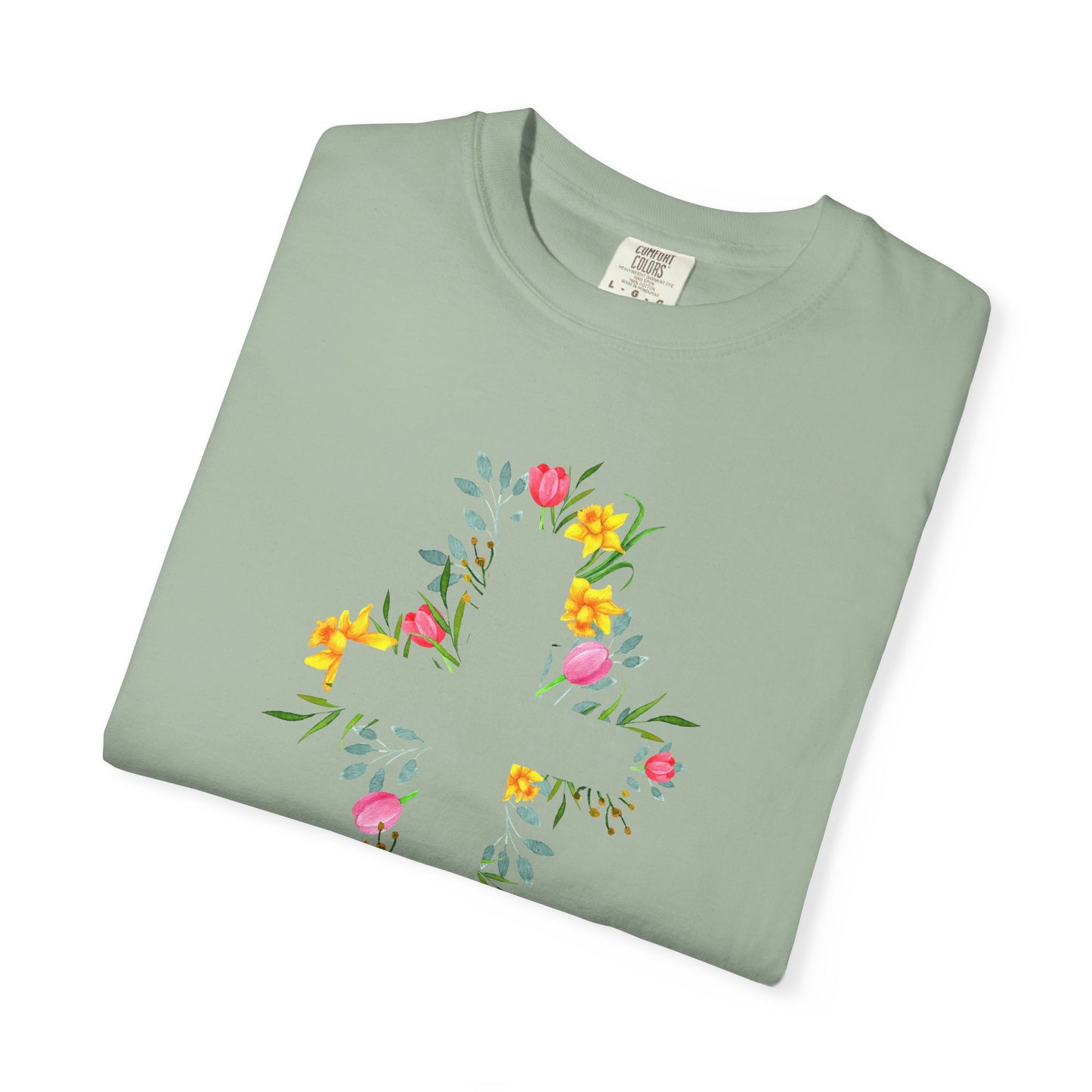Floral Cross T-Shirt — Christian Faith Tee with Watercolor Flowers