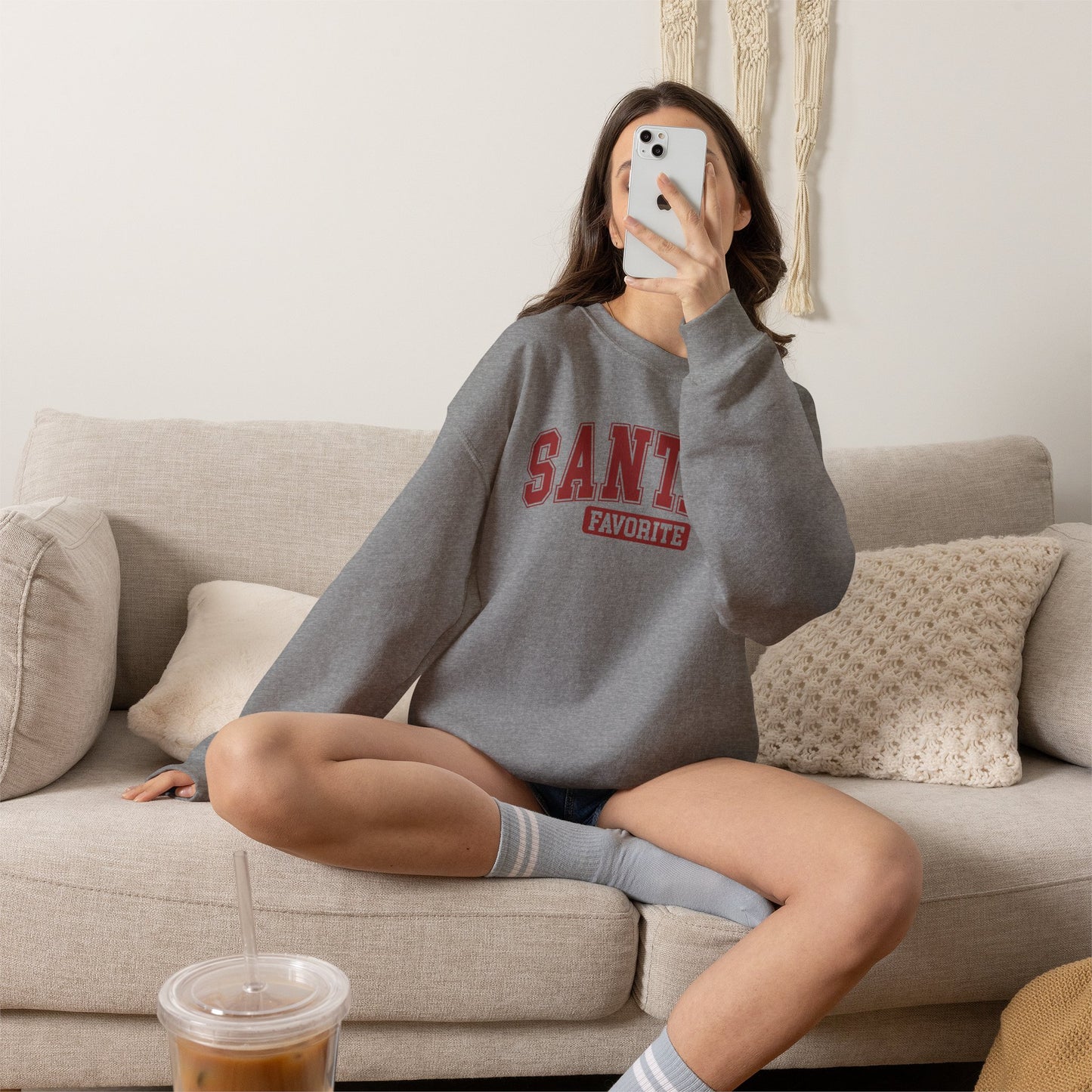 Santa's Favorite Crewneck Sweatshirt – Cozy Holiday Christmas Pullover