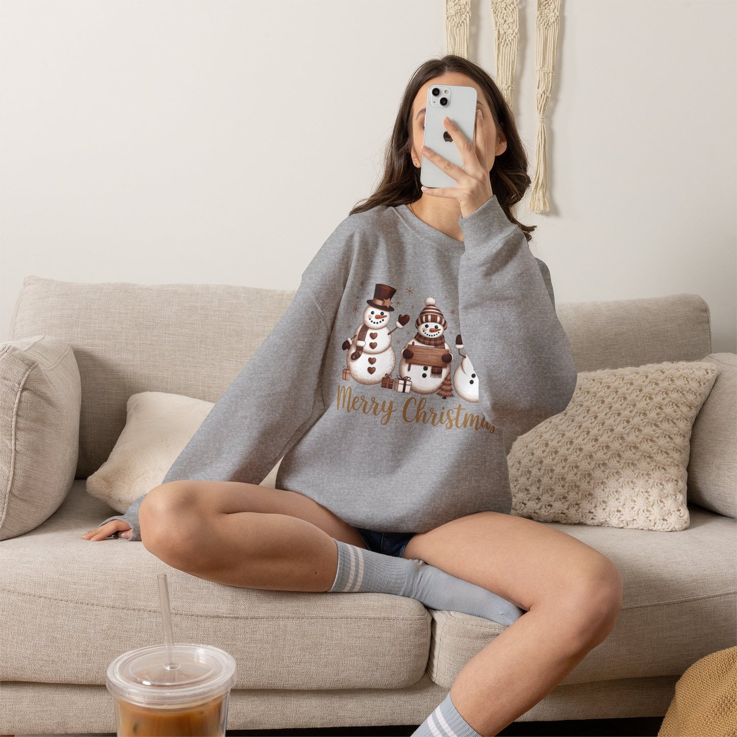 Christmas Snowman Crewneck Sweatshirt – Merry Christmas Holiday Pullover