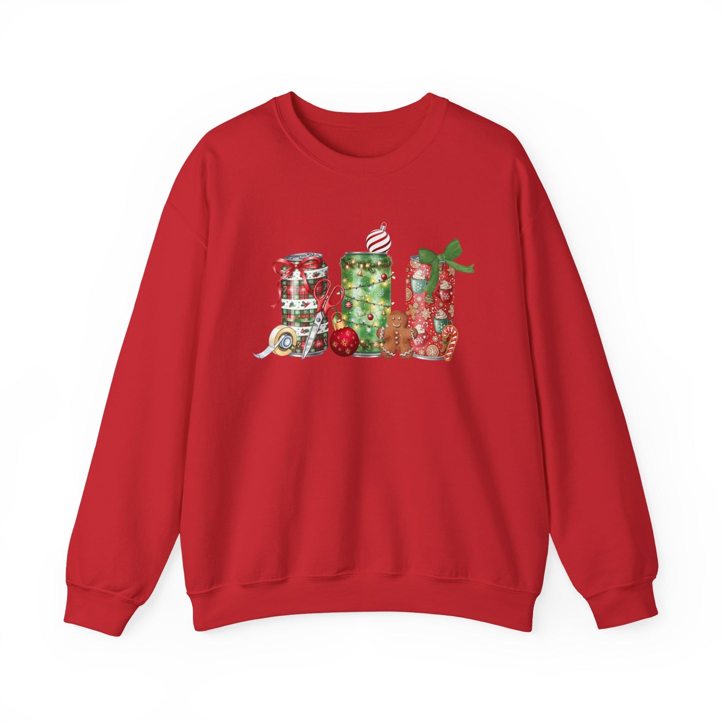 Christmas Soda Crewneck Sweatshirt | Festive Holiday Energy Drink Design | Heavy Blend Cozy Red,Green, Navy, Black, Pink Christmas Sweater for Winter Parties & Gifts