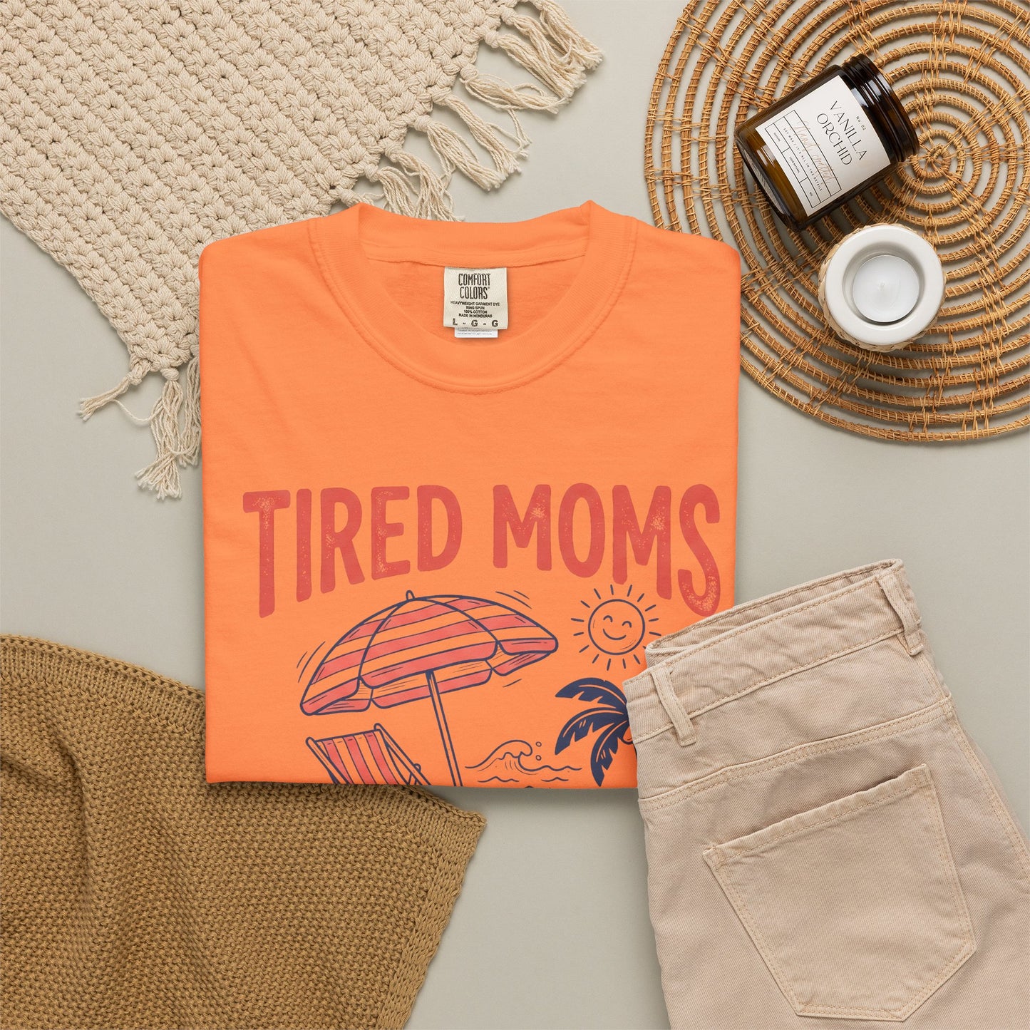 Tired Moms Summer Club Beach Graphic Tee • Summer Mom Shirt • Pool Day Mama Tee • Coastal Vacation Outfit