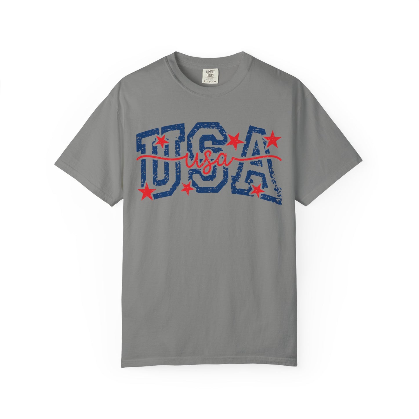 Retro USA Americana Mama Tee • Bold Patriotic Outfit Shirt • Vintage 4TH of July Script Summer Top