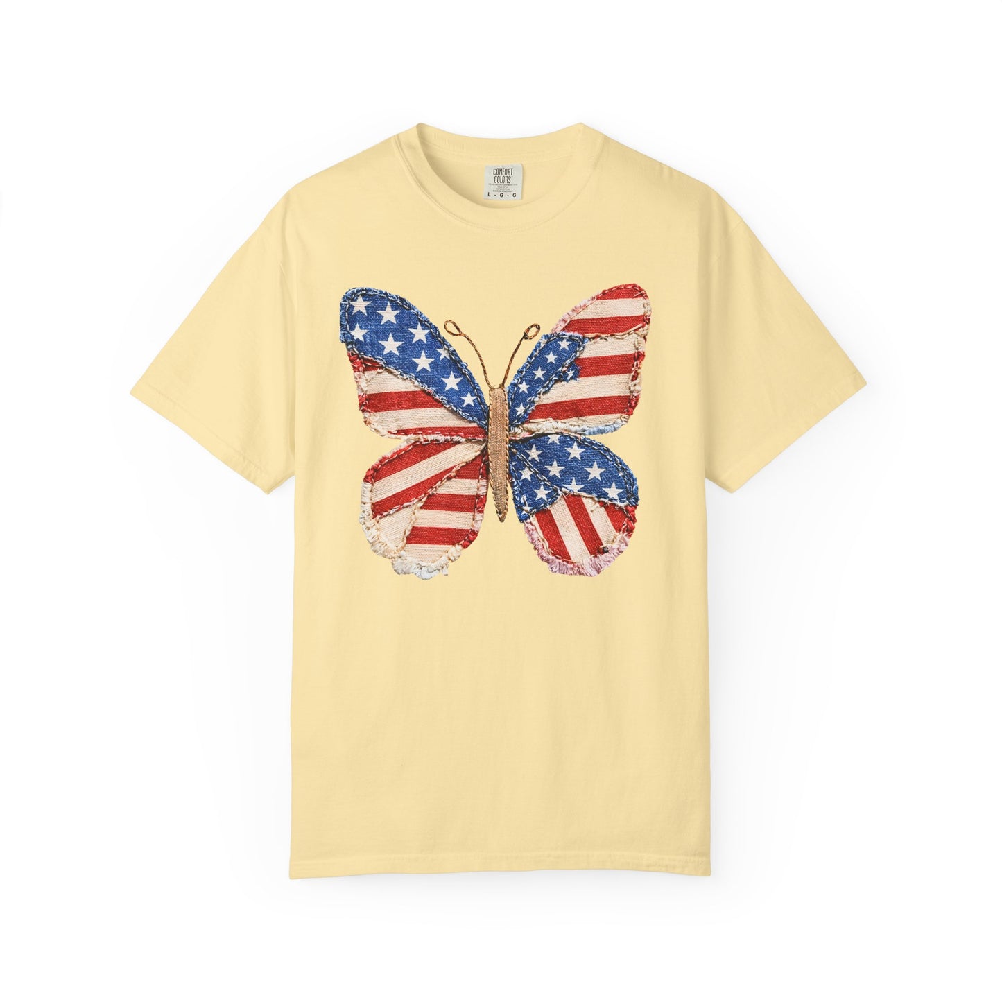 4th of July Butterfly Shirt • Patriotic Butterfly Tee • Vintage Americana Red White Blue Graphic