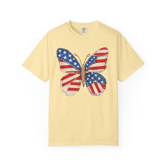 4th of July Butterfly Shirt • Patriotic Butterfly Tee • Vintage Americana Red White Blue Graphic