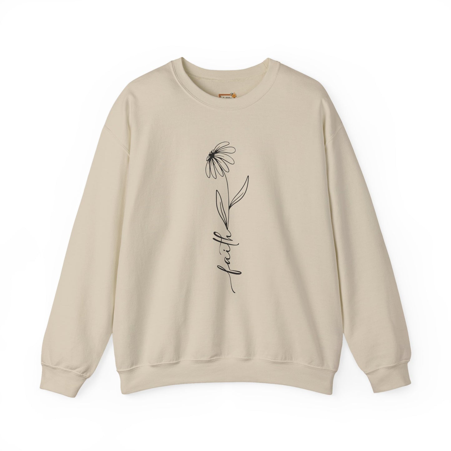 Daisy Faith Floral Sweatshirt | Minimal Line Flower Mama | Neutral Botanical Pullover | Soft Fleece Top