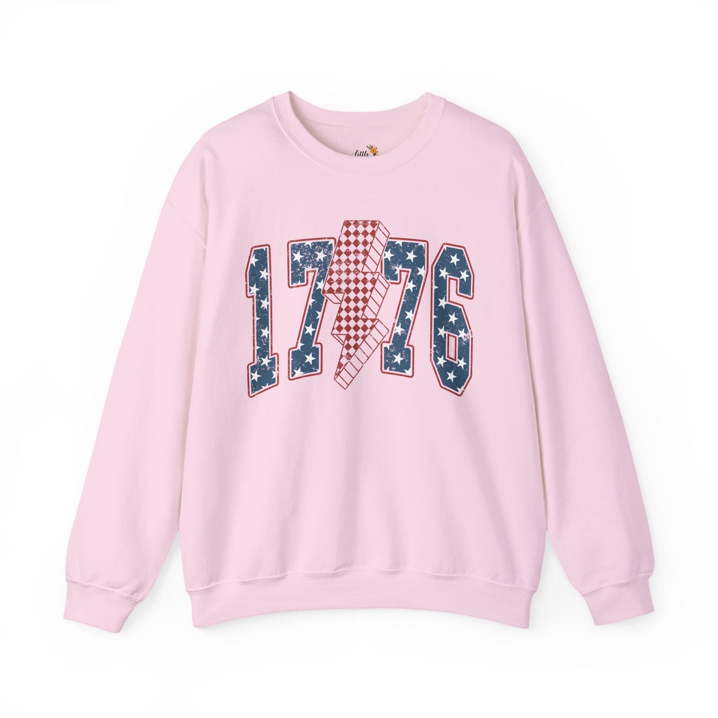 1776 Lightning Bolt Sweatshirt • Patriotic Graphic Crewneck • Americana Red White Blue Bold Statement