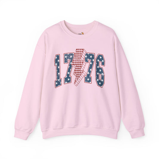 1776 Lightning Bolt Sweatshirt • Patriotic Graphic Crewneck • Americana Red White Blue Bold Statement